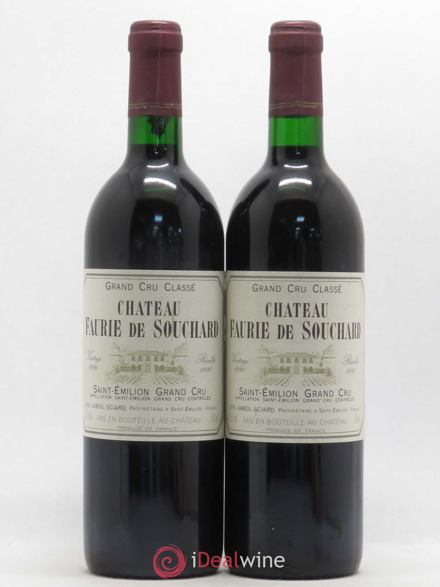 Château Faurie de Souchard Grand Cru Classé 1990 - Lot de 2 bouteilles - 0