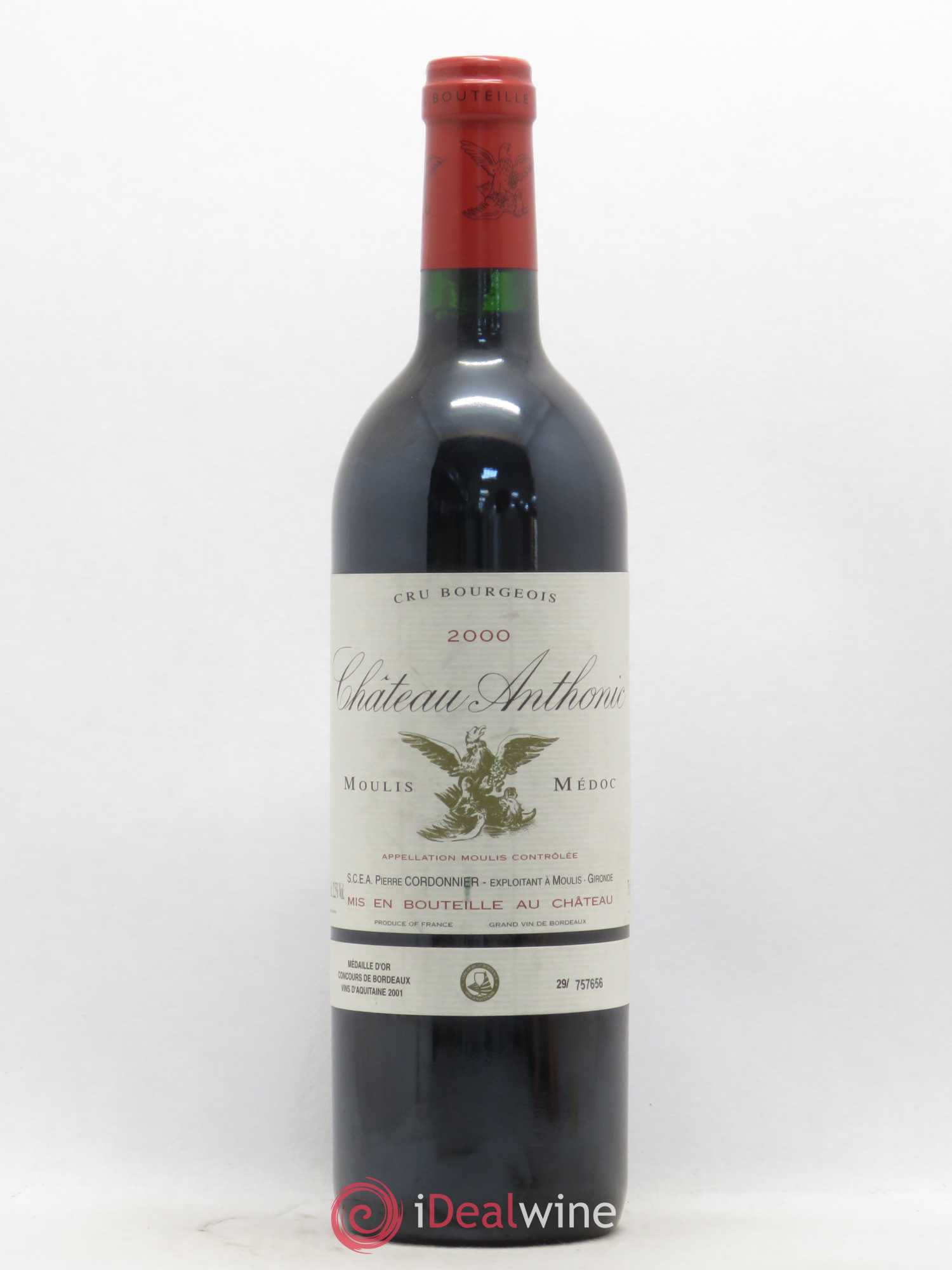 Château Anthonic Cru Bourgeois 2000 - Lot de 1 bouteille - 0