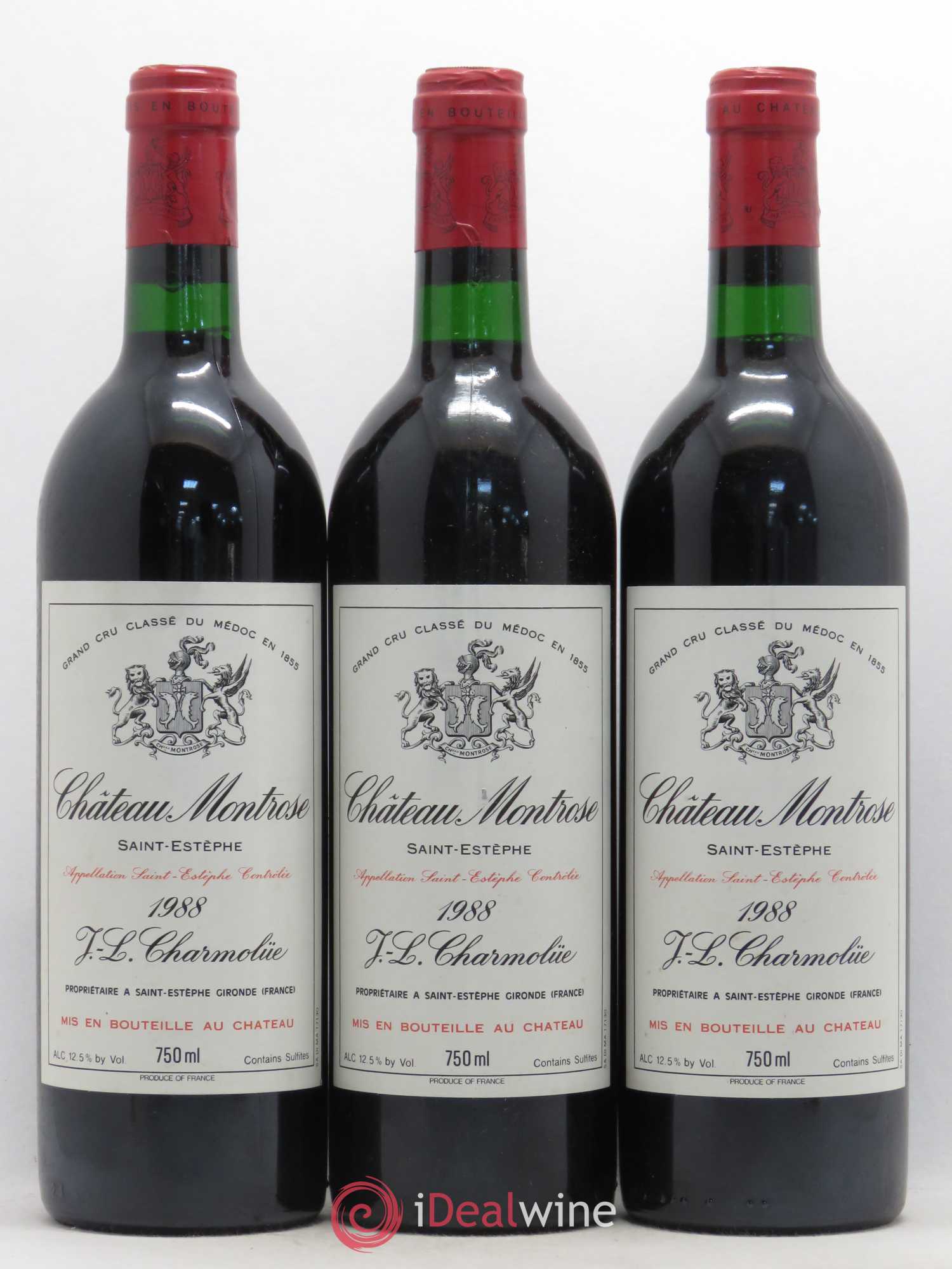 Château Montrose 2ème Grand Cru Classé 1988 - Lot de 3 bouteilles - 0