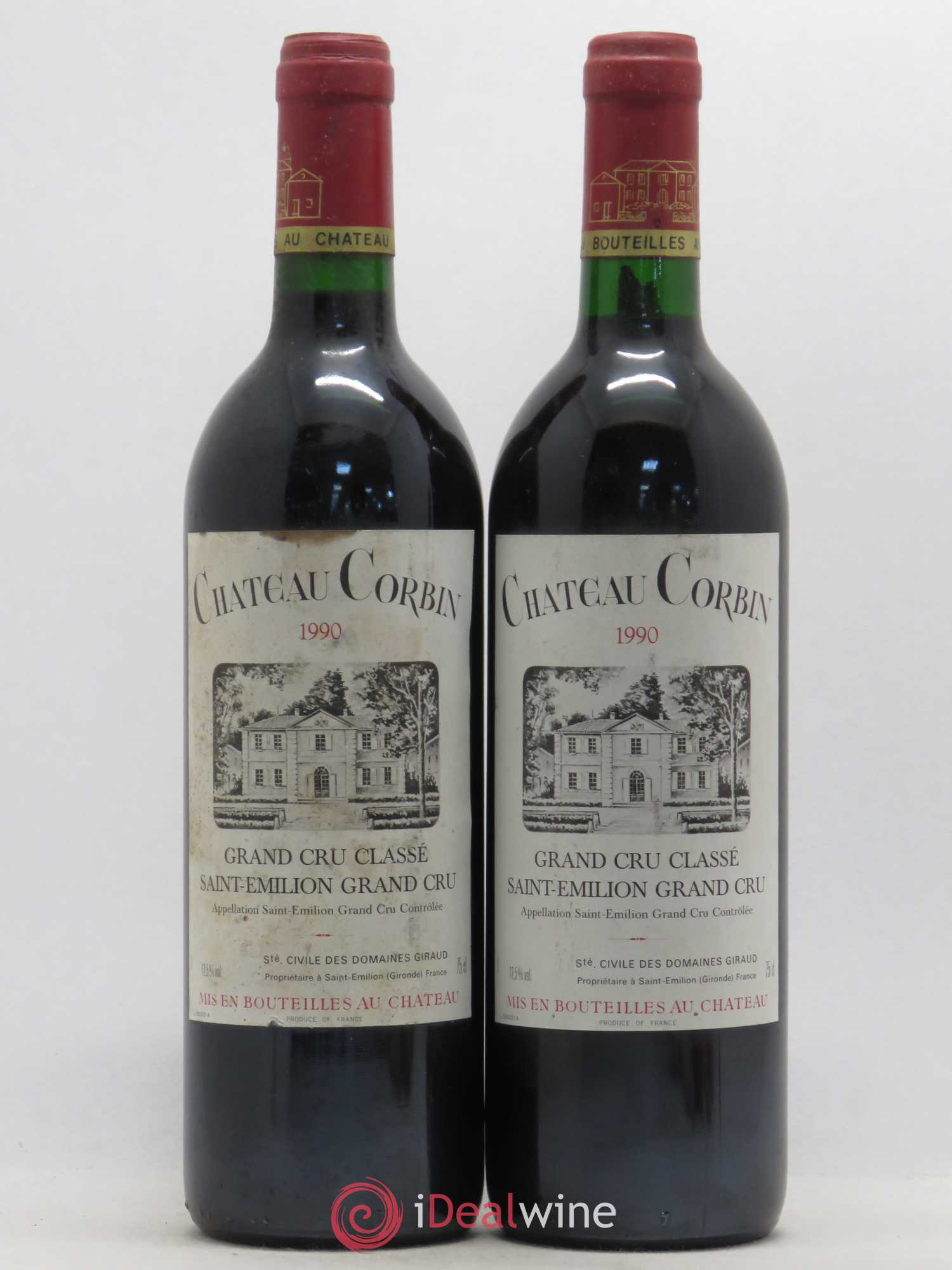 Château Corbin Grand Cru Classé 1990 - Lot de 2 bouteilles - 0