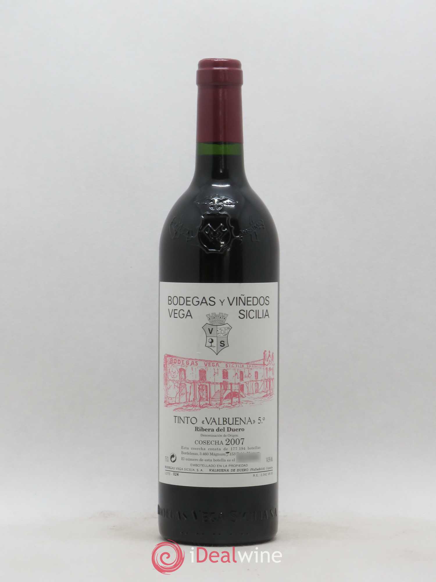 Ribera Del Duero DO Vega Sicilia Valbuena 5 ano Famille Alvarez 2007 - Lot de 1 bouteille - 0