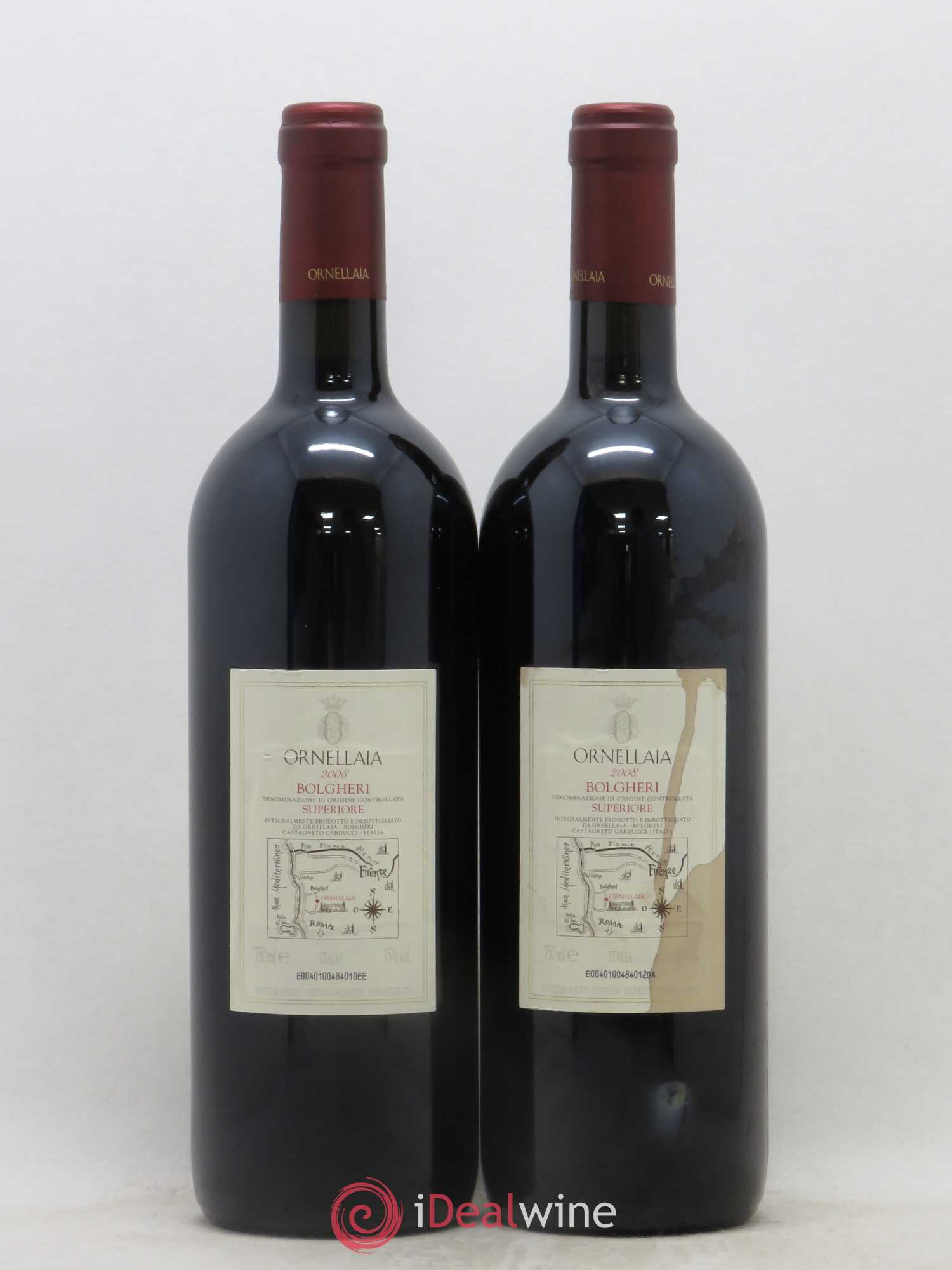 Bolgheri DOC Superiore Ornellaia Tenuta Dell'Ornellaia - Frescobaldi 2008 - Lot de 2 bouteilles - 1