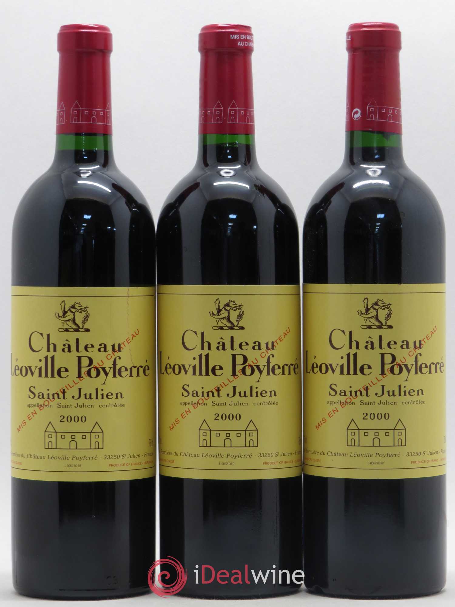 Château Léoville Poyferré 2ème Grand Cru Classé 2000 - Lot de 3 bouteilles - 0