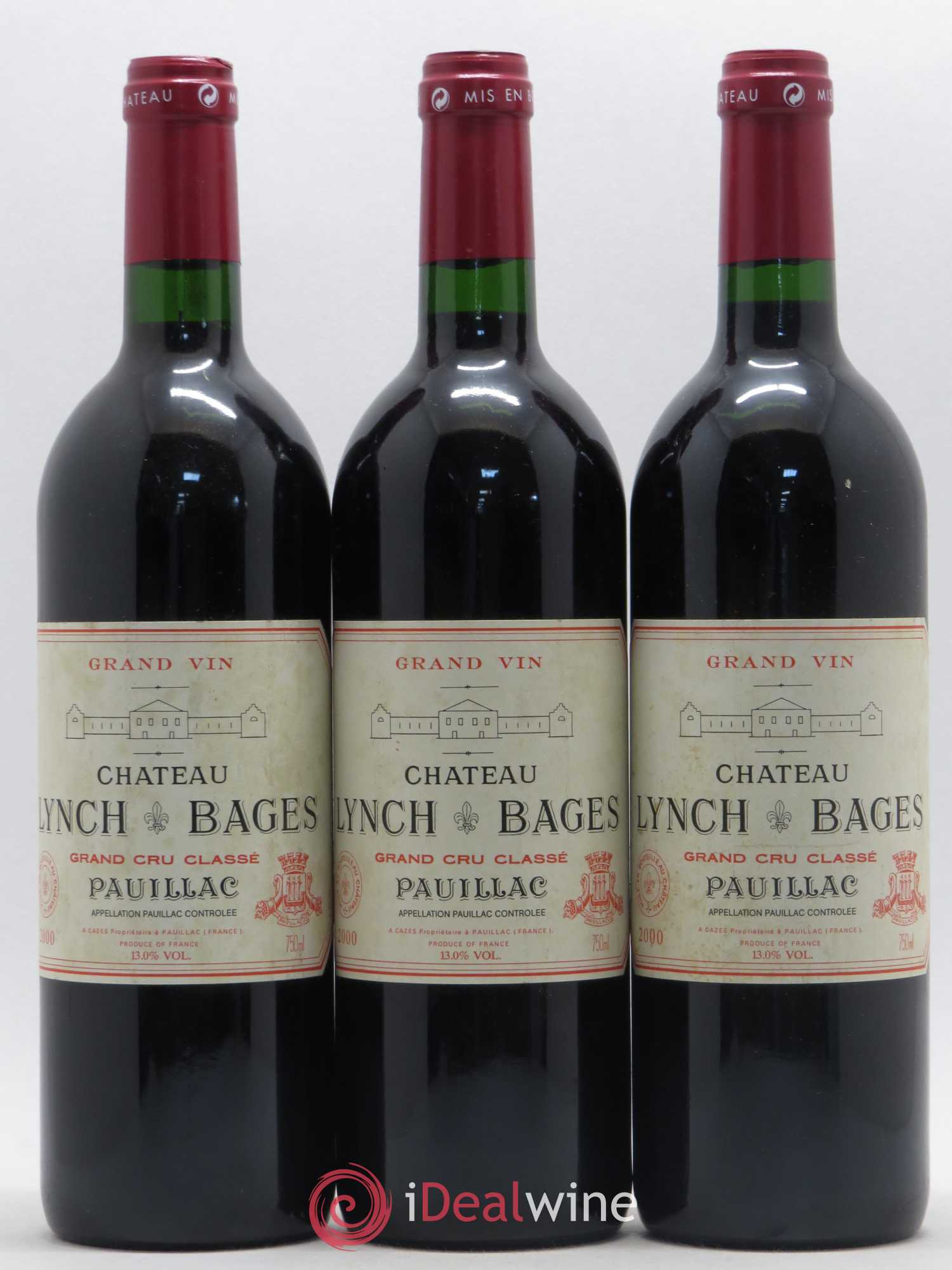 Château Lynch Bages 5ème Grand Cru Classé 2000 - Lot de 3 bouteilles - 0