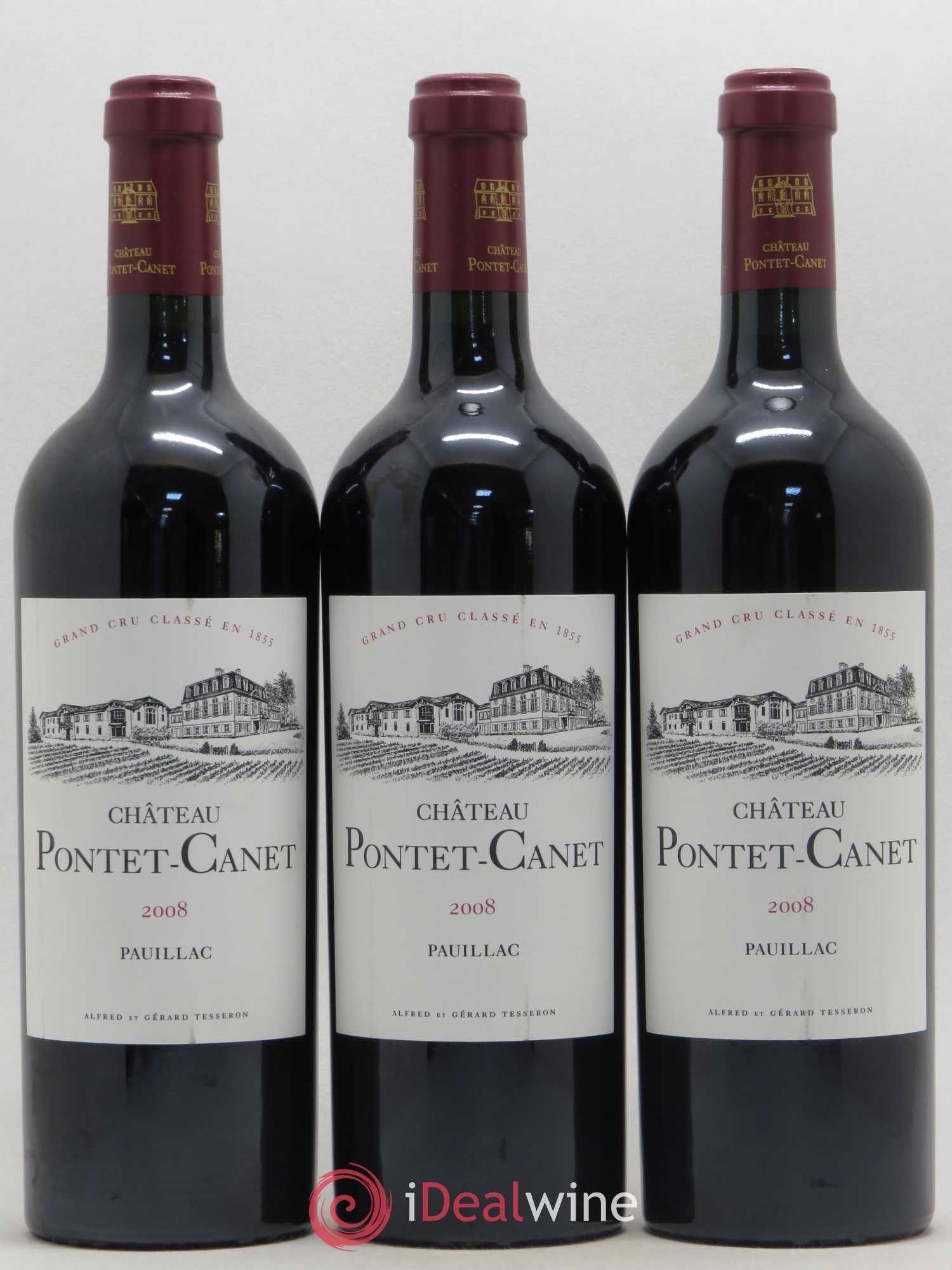Château Pontet Canet 5ème Grand Cru Classé 2008 - Lot de 3 bouteilles - 0