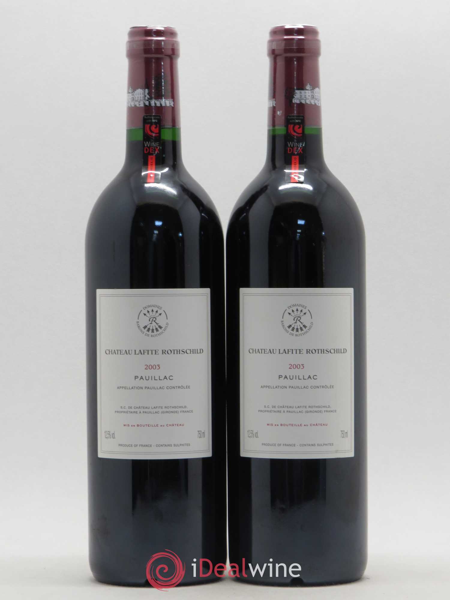 Château Lafite Rothschild 1er Grand Cru Classé 2003 - Lot de 2 bouteilles - 1
