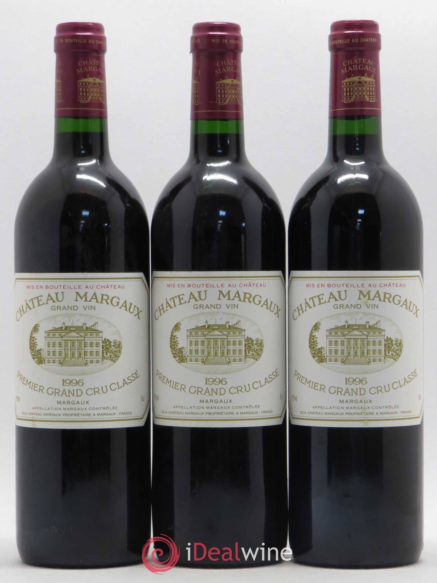 Château Margaux 1er Grand Cru Classé 1996 - Lot de 3 bouteilles - 0