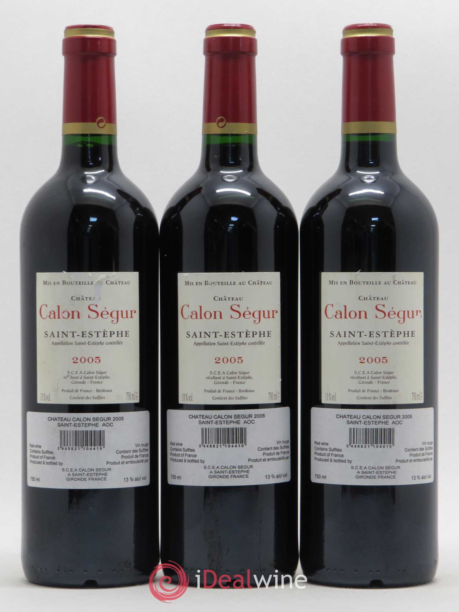 Château Calon Ségur 3ème Grand Cru Classé 2005 - Lot de 3 bouteilles - 1