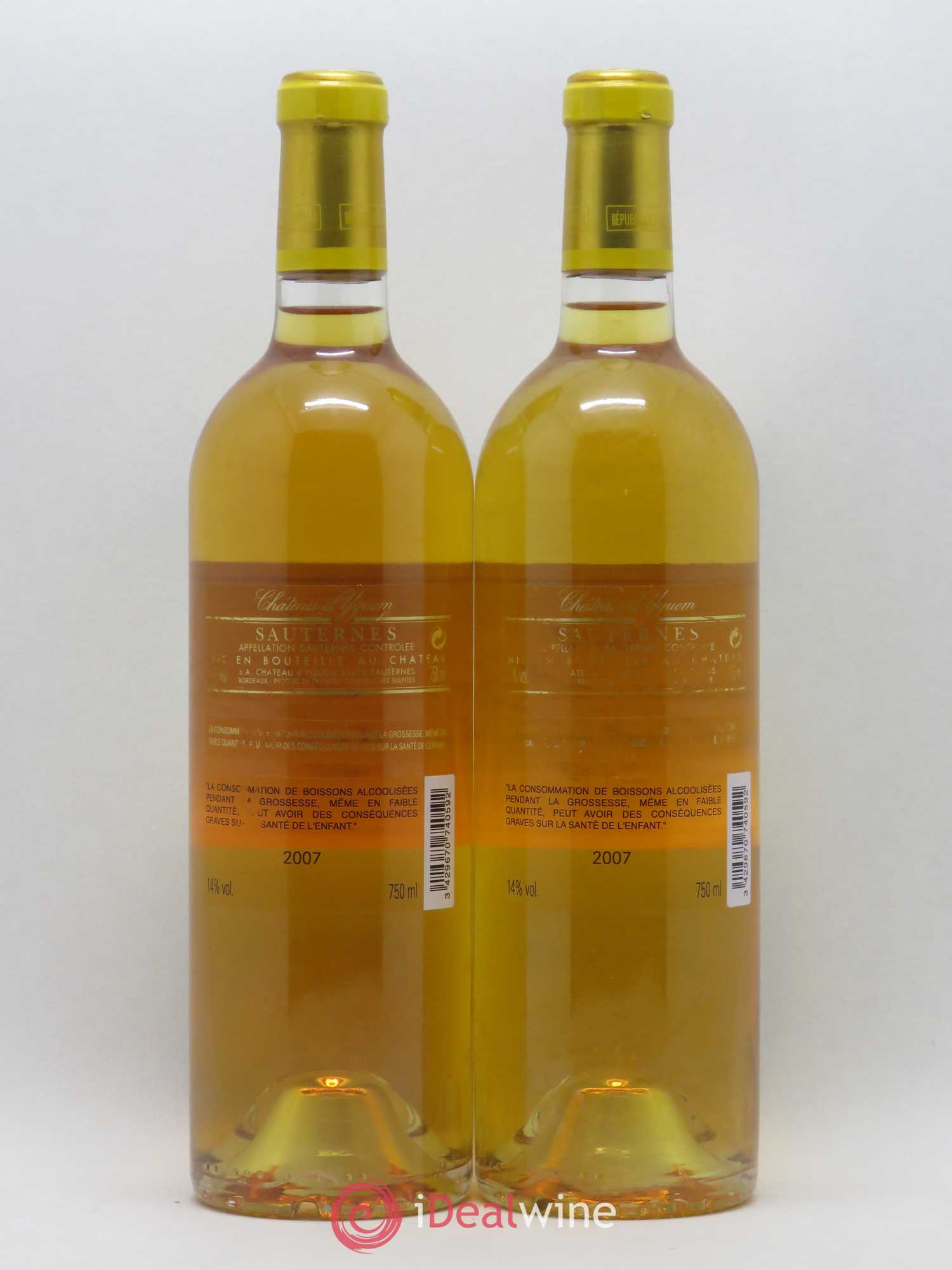 Château d' Yquem 1er Cru Classé Supérieur 2007 - Lotto di 2 bottiglie - 1
