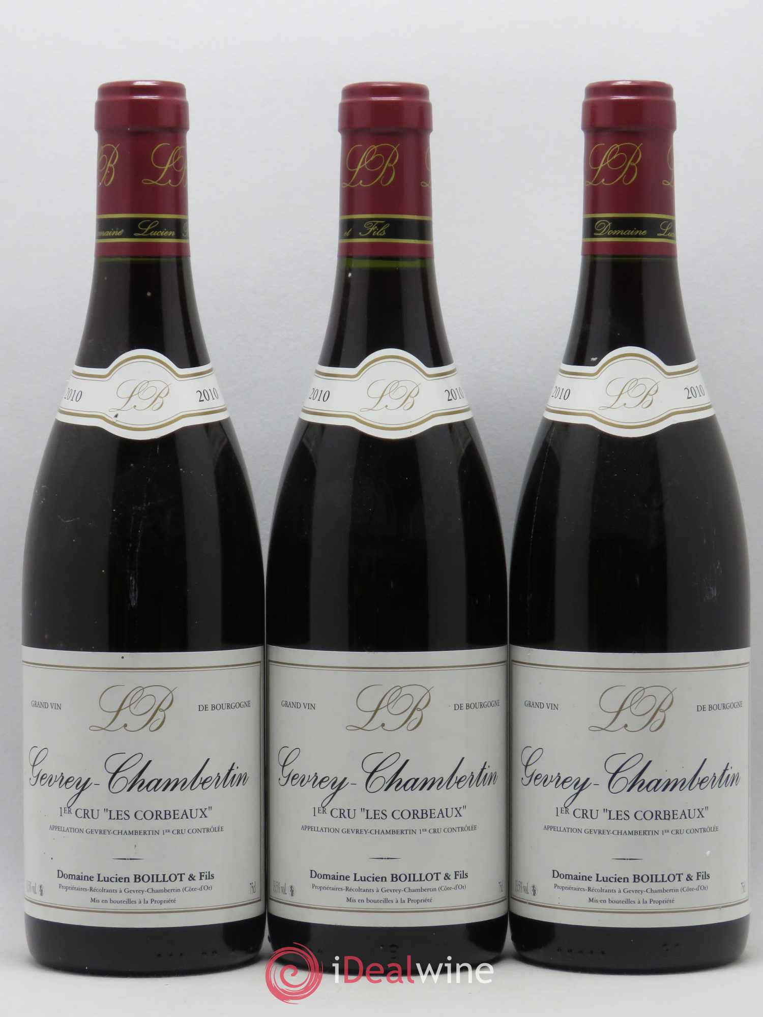 Gevrey-Chambertin 1er Cru Les Corbeaux Lucien Boillot & Fils (Domaine) 2010 - Lot de 3 bouteilles - 0