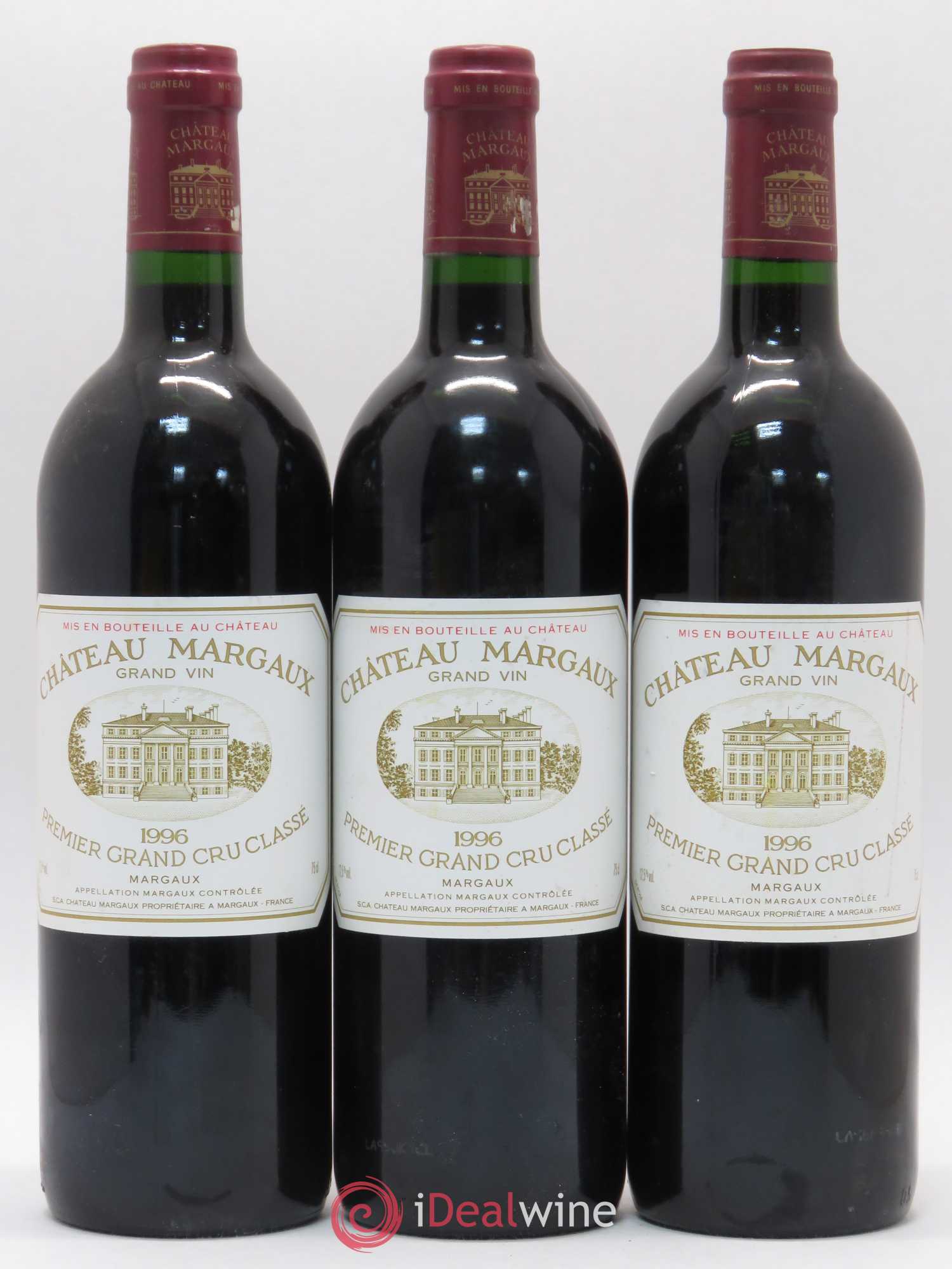 Château Margaux 1er Grand Cru Classé 1996 - Lot de 3 bouteilles - 0