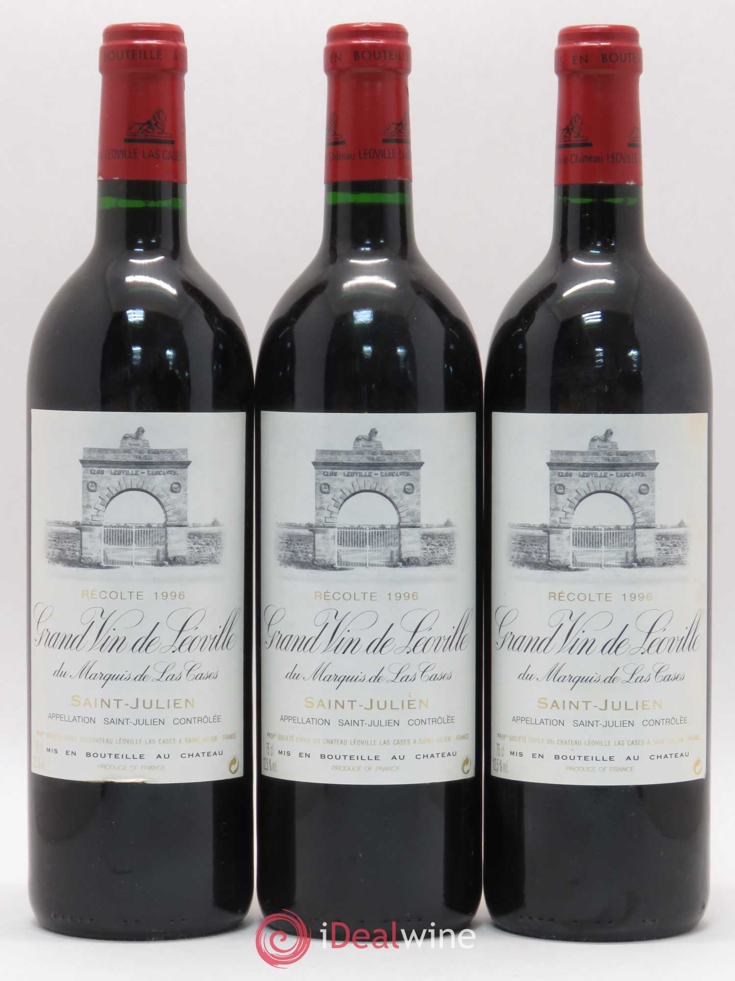 Château Léoville Las Cases 2ème Grand Cru Classé 1996 - Lot de 3 bouteilles - 0