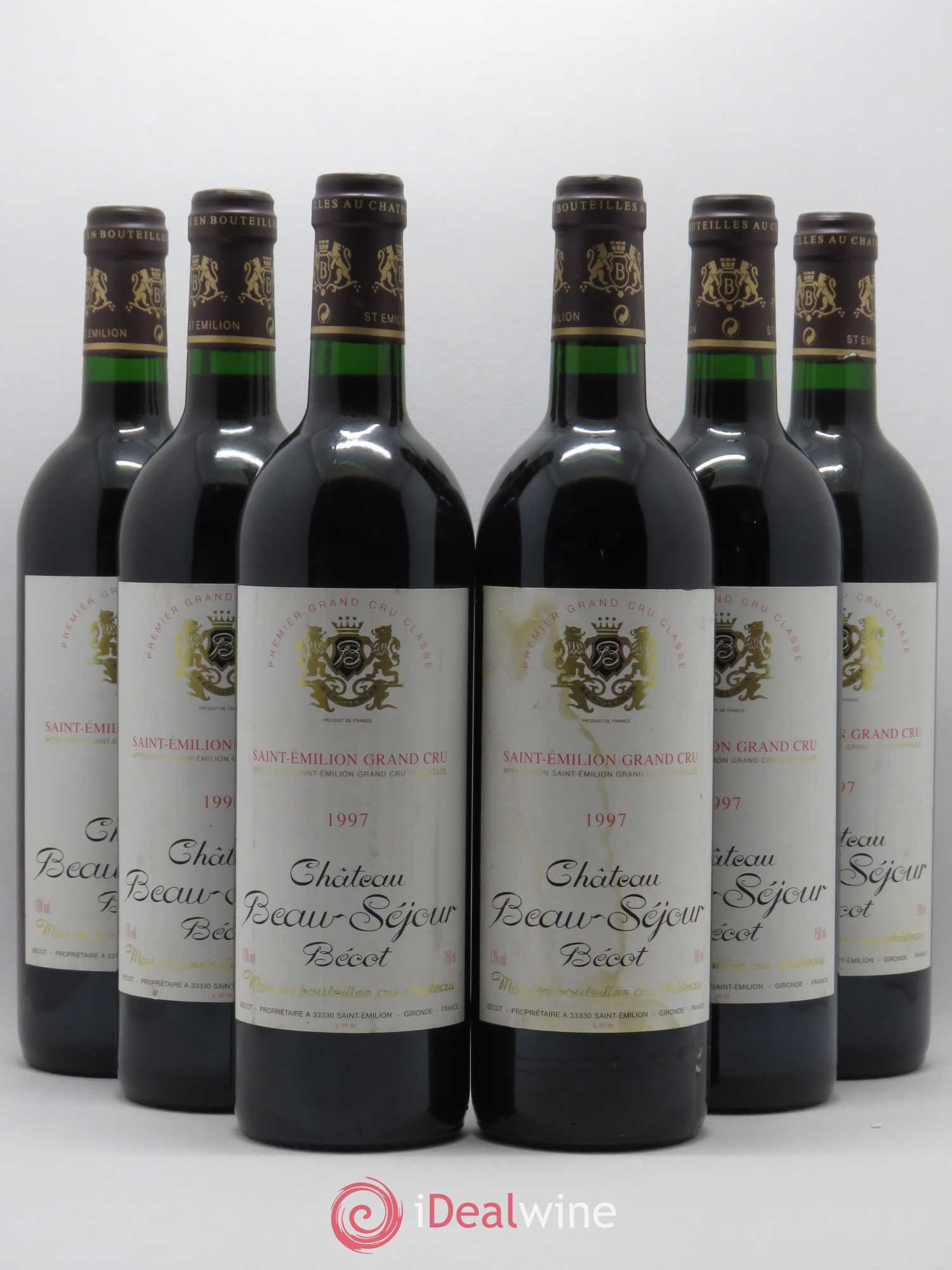 Château Beau-Séjour Bécot 1er Grand Cru Classé B 1997 - Lot de 6 bouteilles - 0