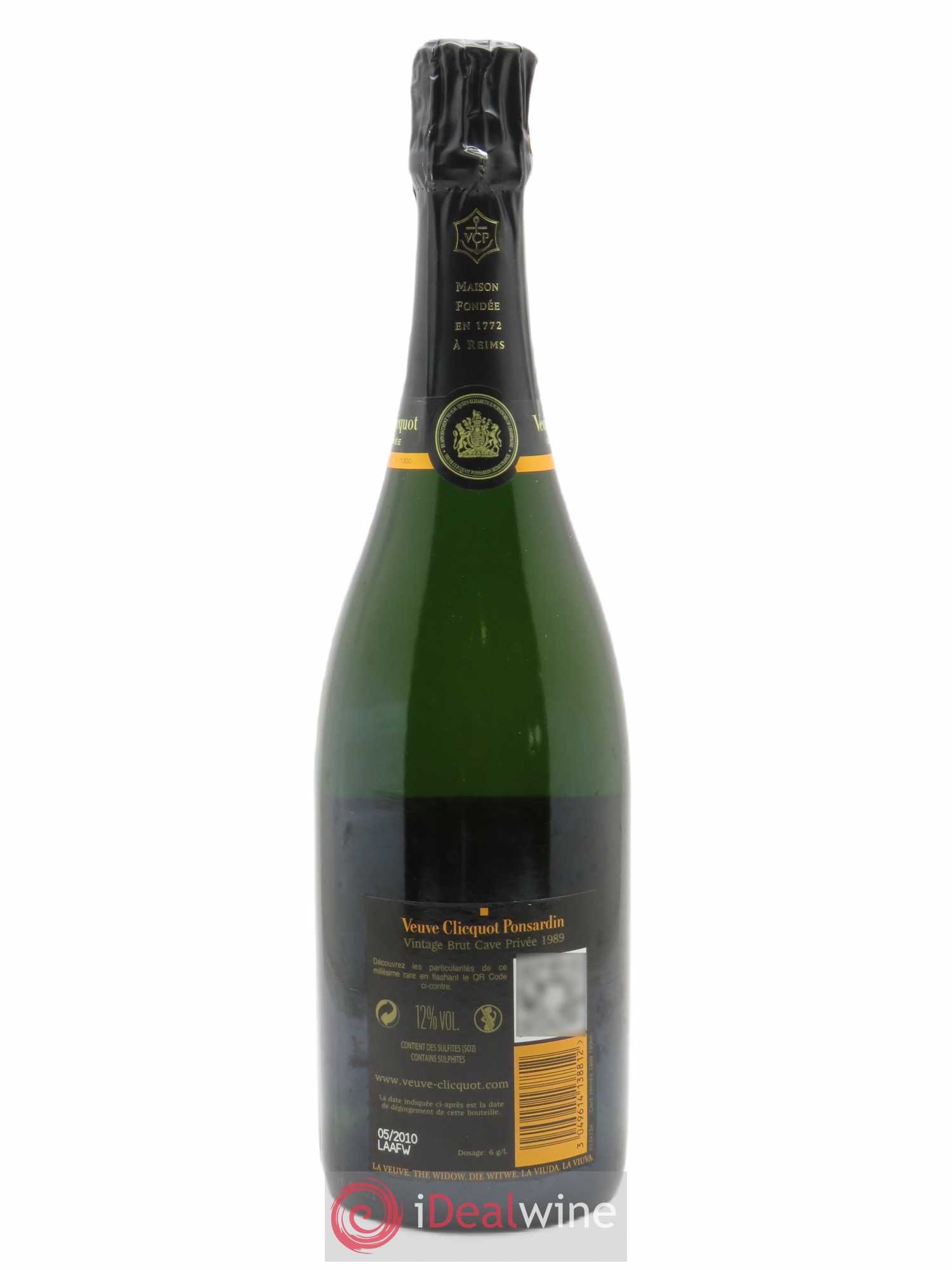 Cave privée Brut Veuve Clicquot 1989 - Lot de 1 bouteille - 2