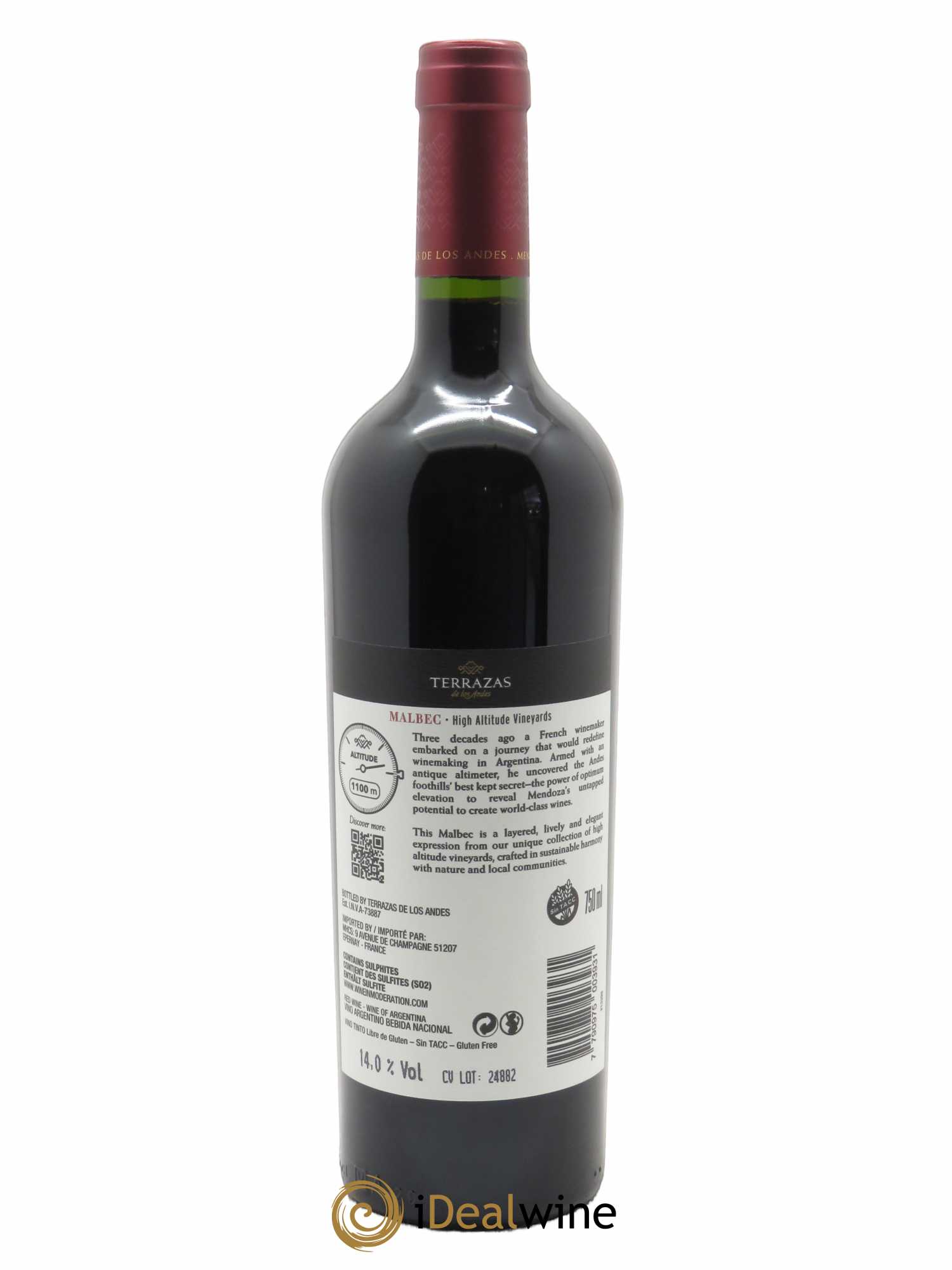 Mendoza Reserva Malbec Terrazas de los Andes  2019 - Lot of 1 bottle - 1