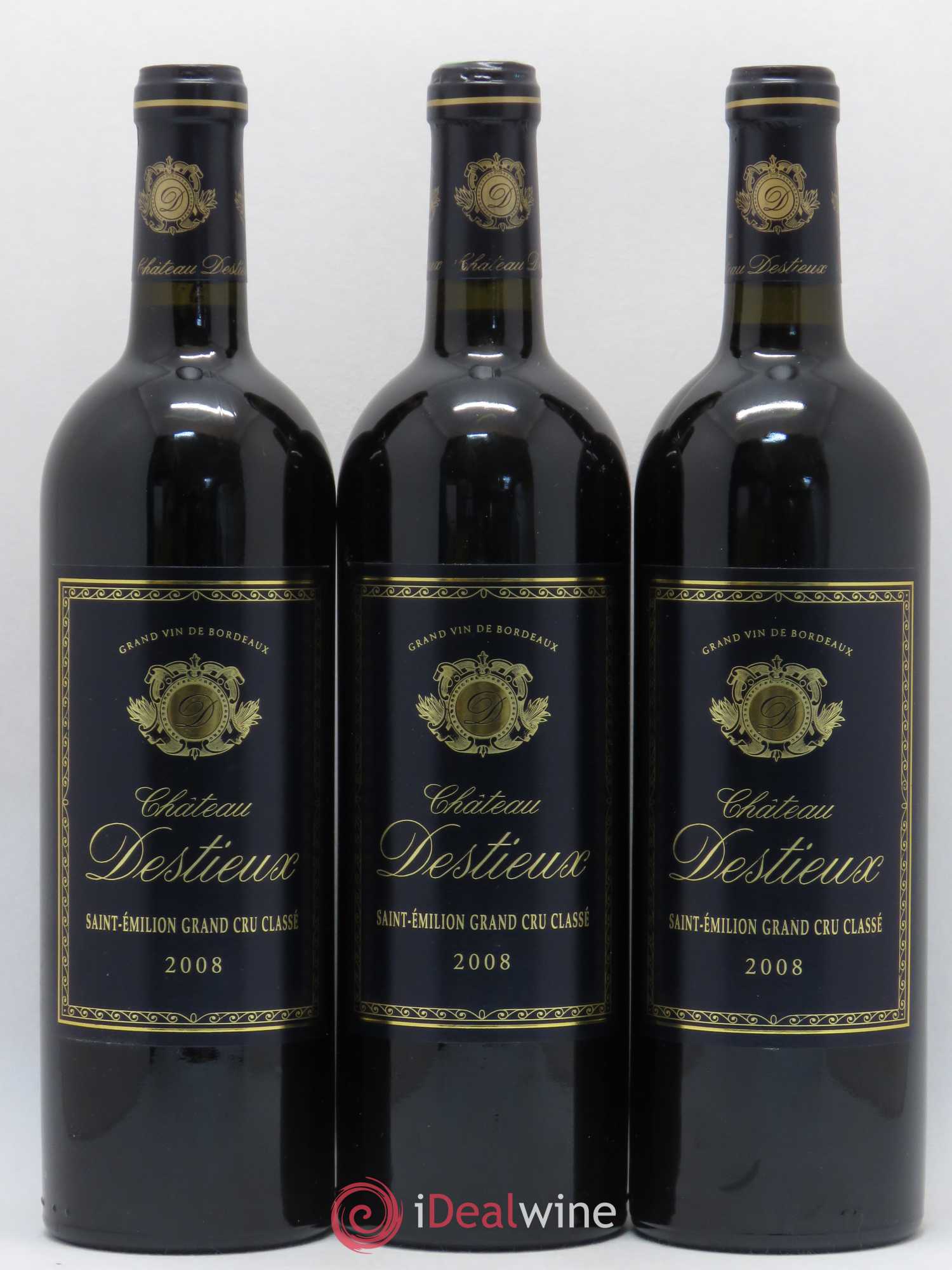 Château Destieux Grand Cru Classé 2008 - Lot de 3 bouteilles - 0