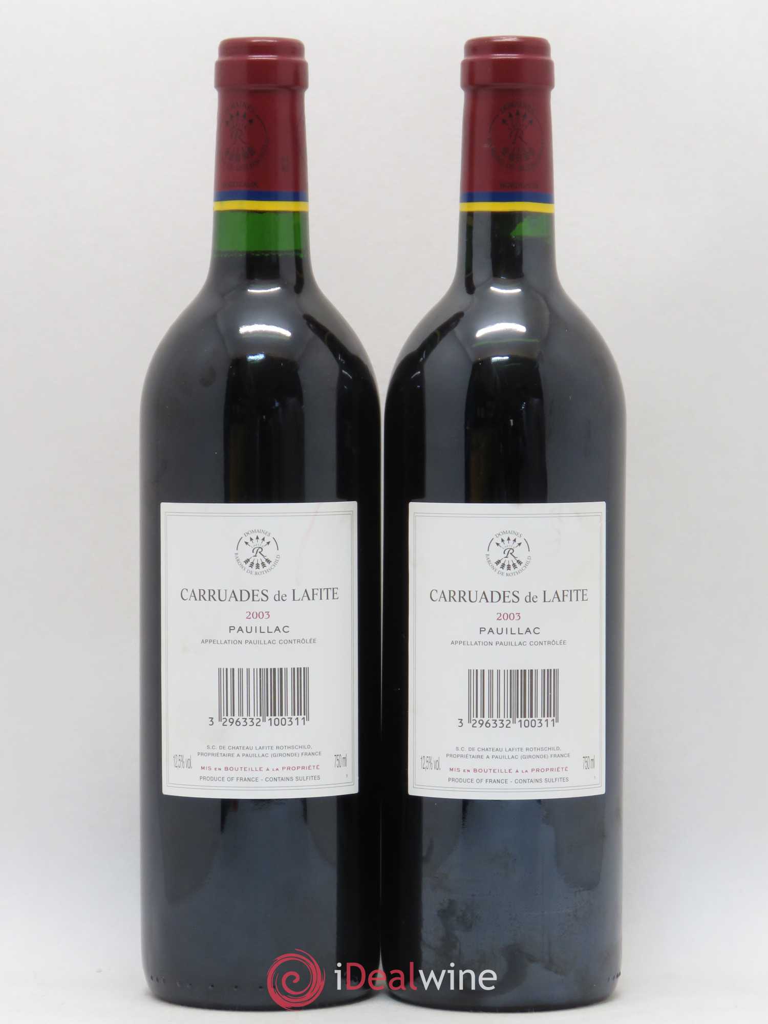 Carruades de Lafite Rothschild Second Vin 2003 - Lot de 2 bouteilles - 1