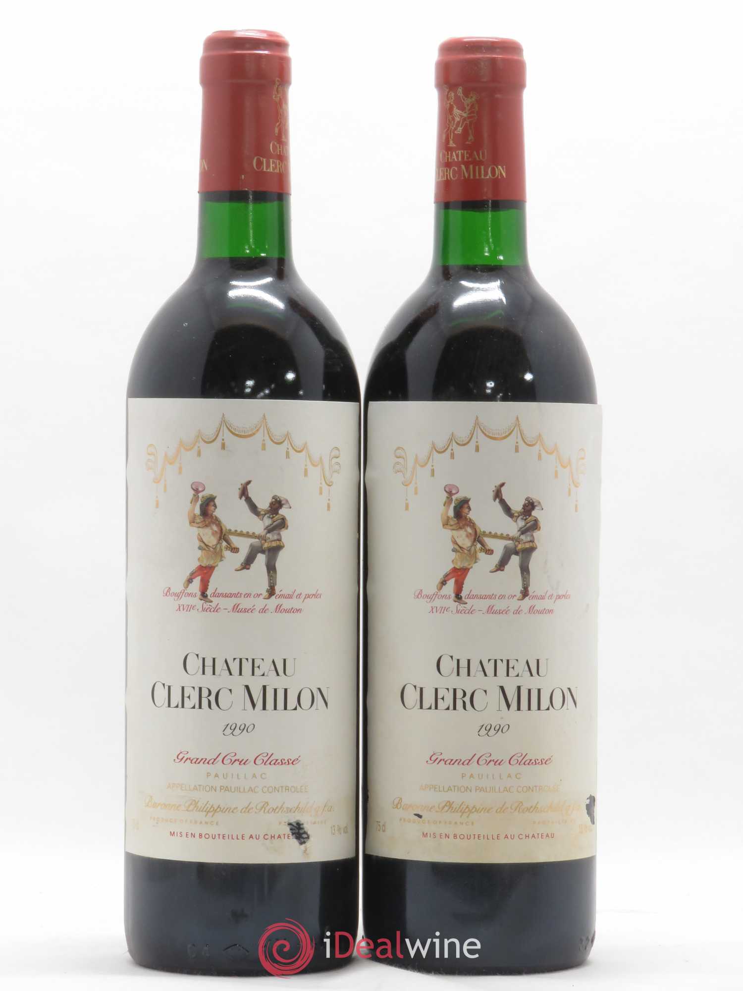 Château Clerc Milon 5ème Grand Cru Classé 1990 - Lot de 2 bouteilles - 0