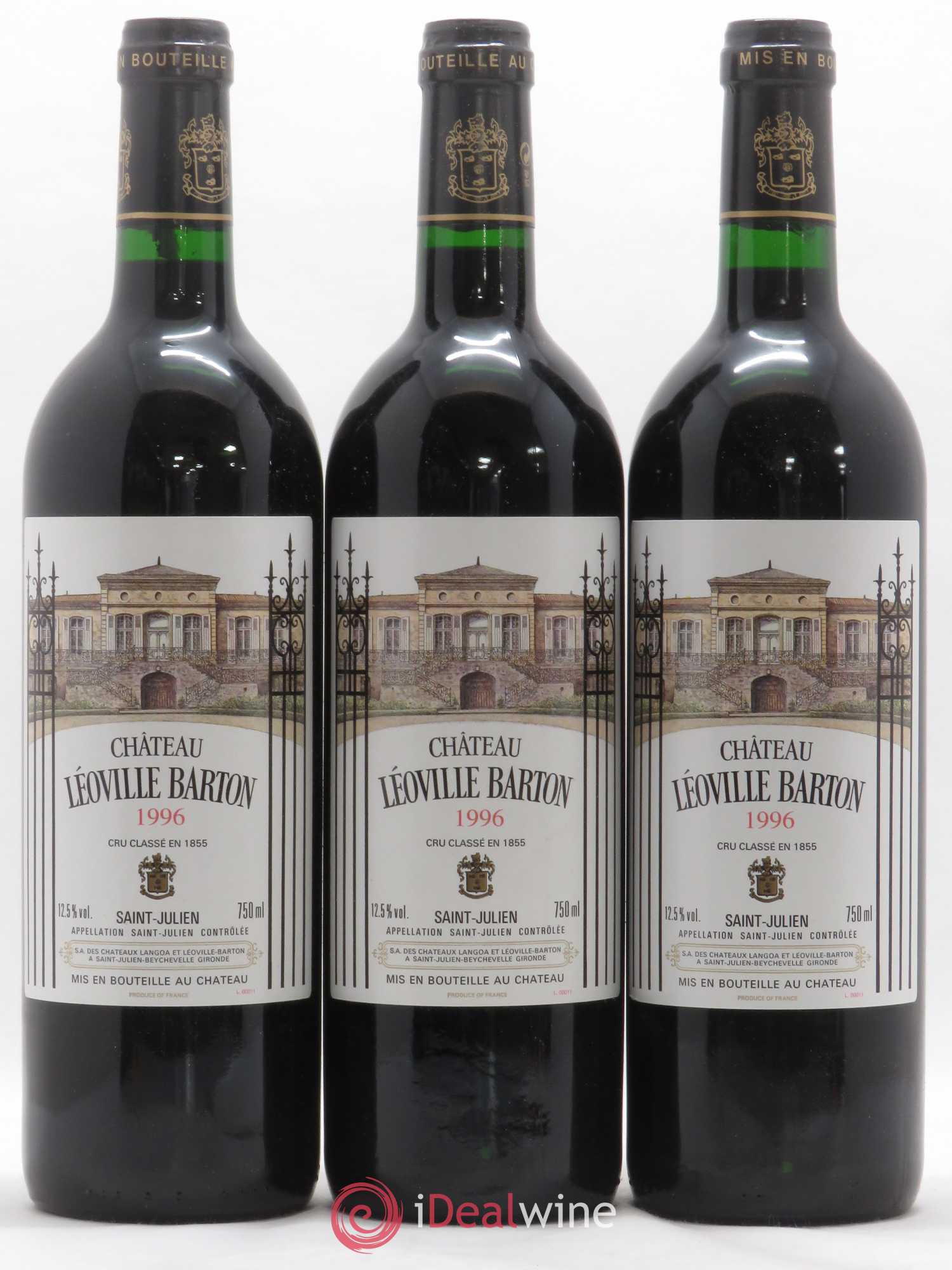 Château Léoville Barton 2ème Grand Cru Classé 1996 - Lot de 12 bouteilles - 1