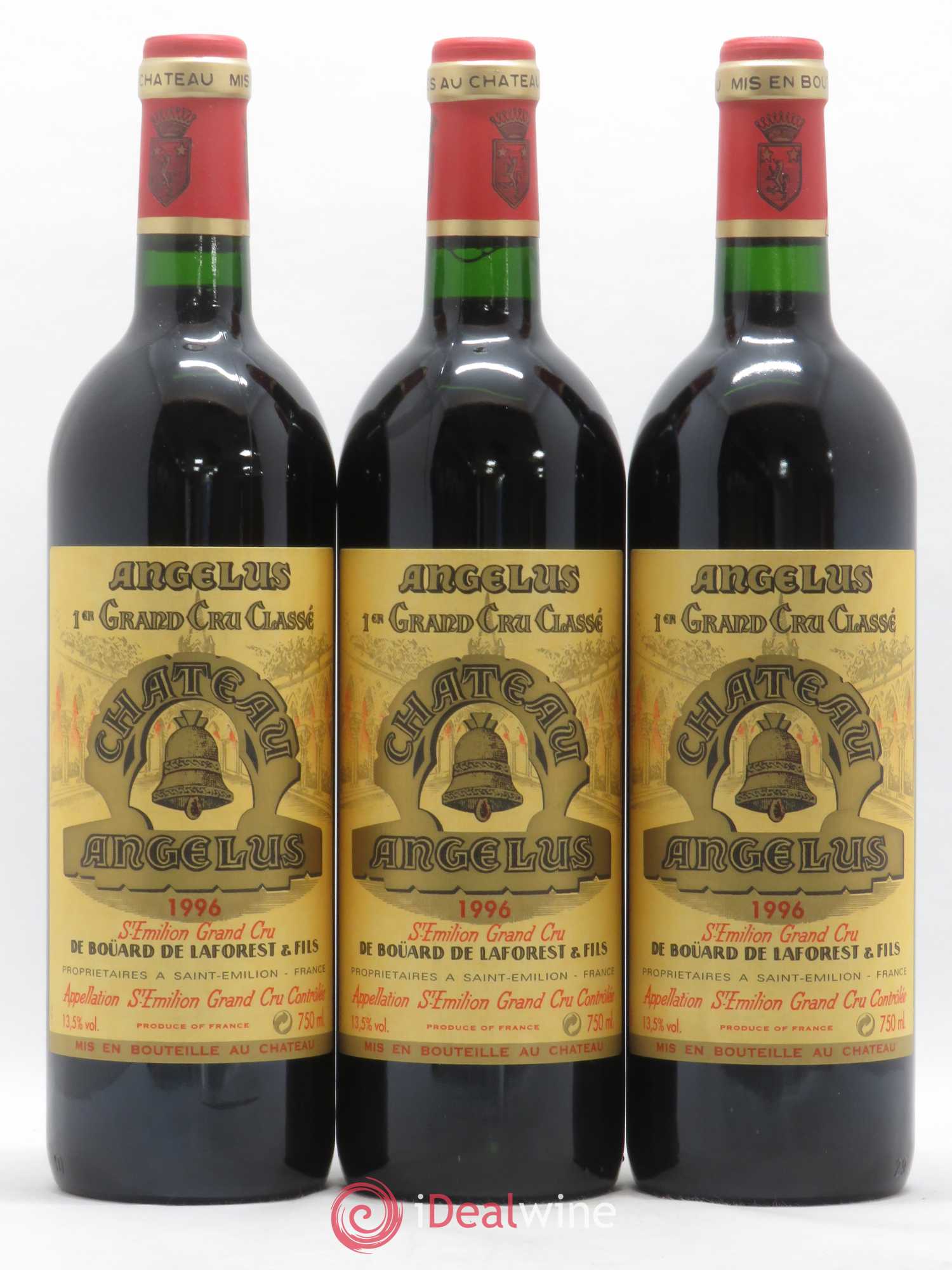 Château Angélus 1er Grand Cru Classé A 1996 - Lot de 3 bouteilles - 0
