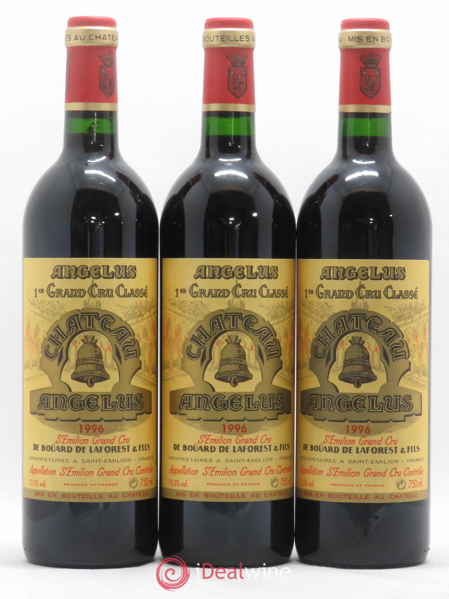 Château Angélus 1er Grand Cru Classé A 1996 - Lot de 3 bouteilles - 0