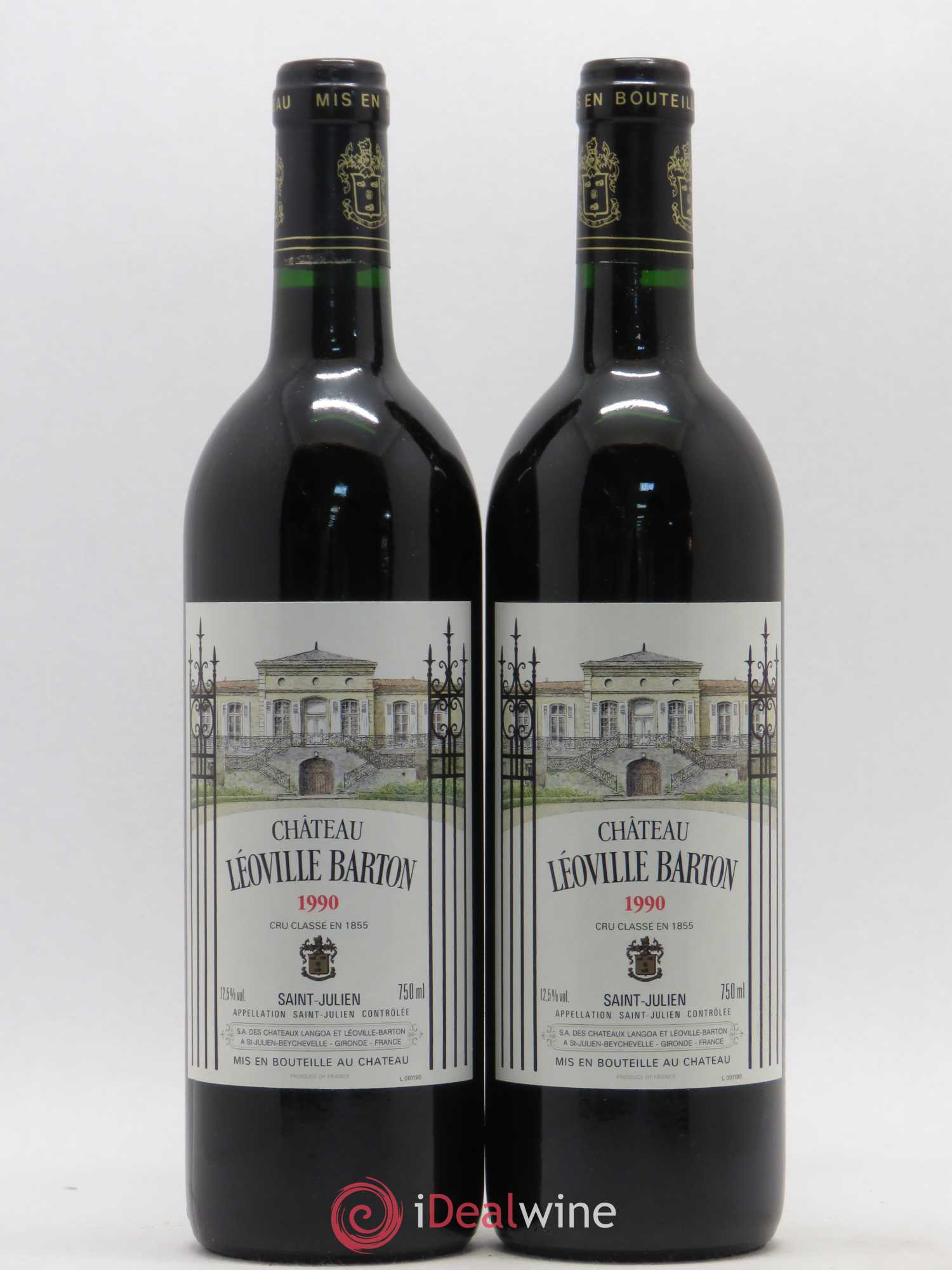 Château Léoville Barton 2ème Grand Cru Classé 1990 - Lot de 2 bouteilles - 0