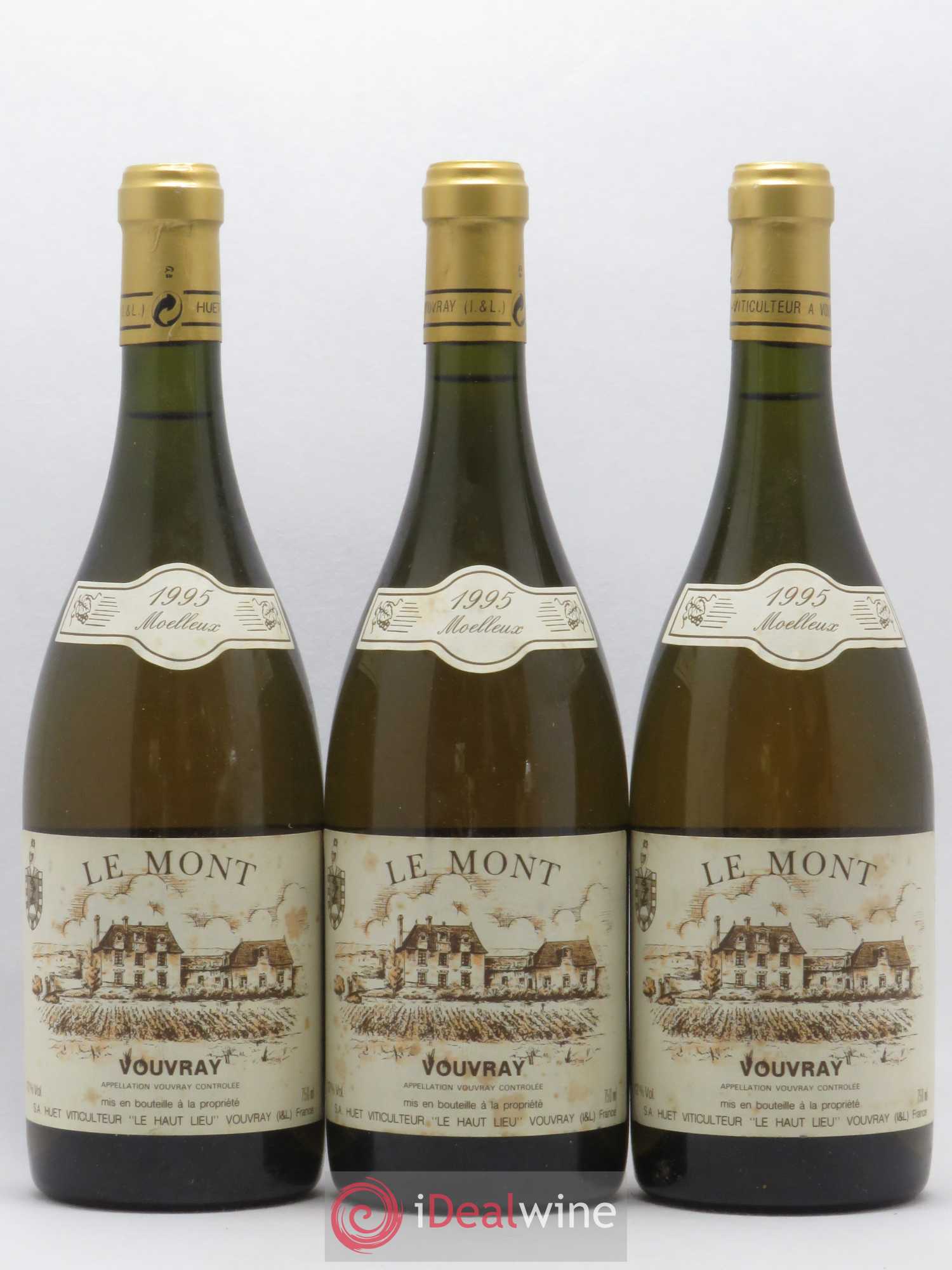 Vouvray Le Mont Moelleux Domaine Huet 1995 - Lotto di 3 bottiglie - 0