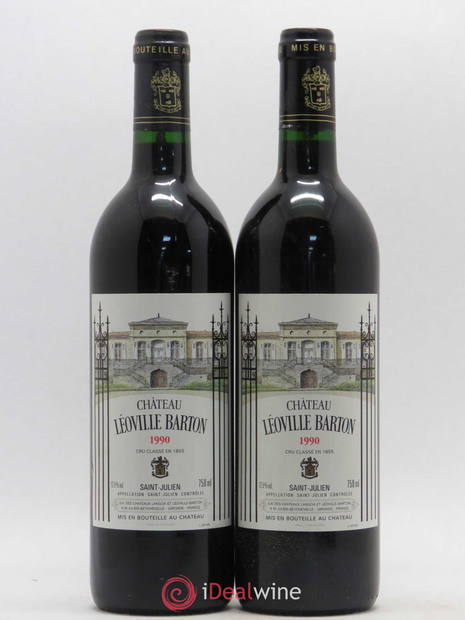Château Léoville Barton 2ème Grand Cru Classé 1990 - Lot de 2 bouteilles - 0