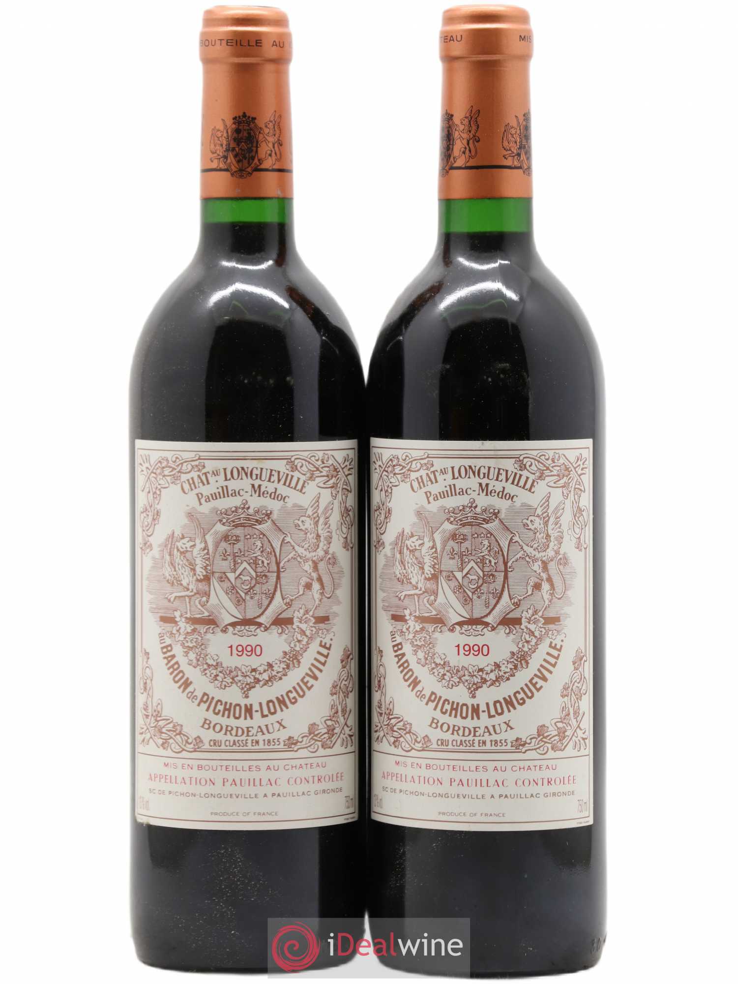 Pichon Longueville Baron 2ème Grand Cru Classé 1990 - Lot de 2 bouteilles - 0