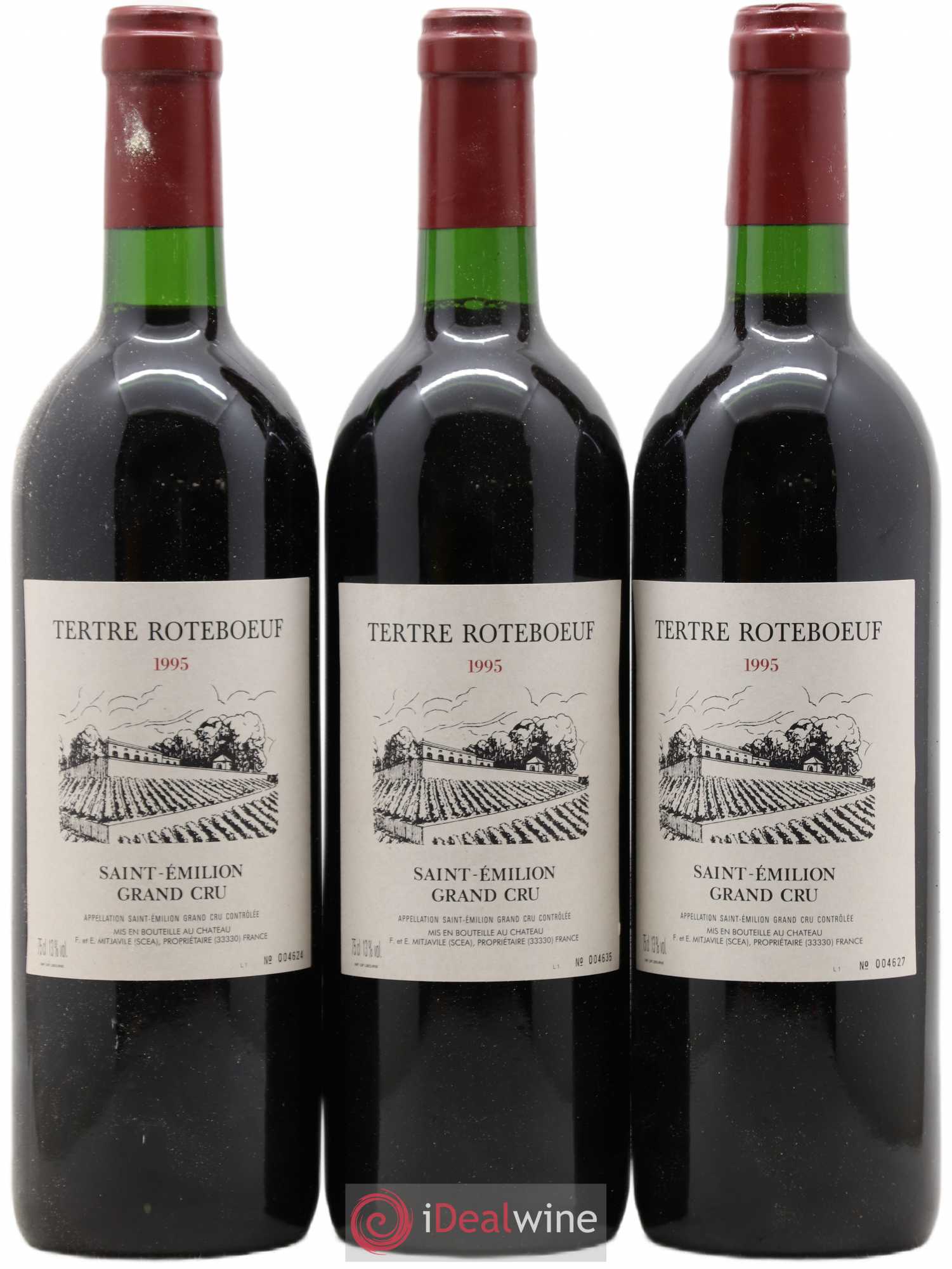 Château Tertre Roteboeuf 1995 - Lot de 3 bouteilles - 0
