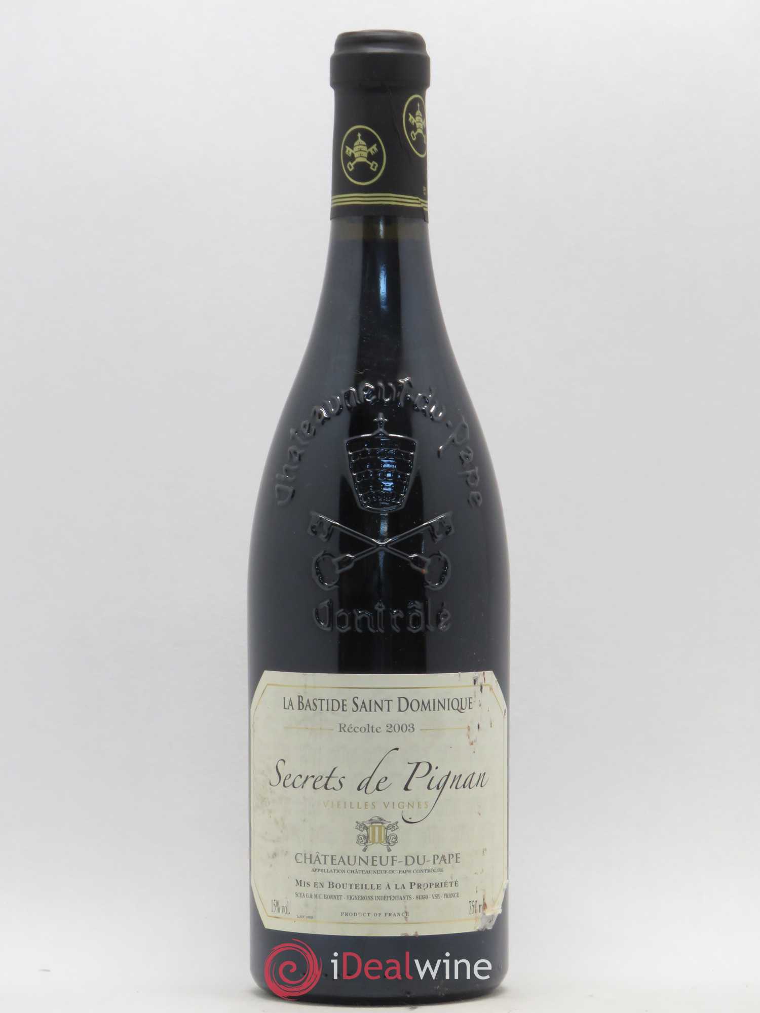 Châteauneuf-du-Pape Secrets de Pignan La Bastide Saint Dominique Vieilles Vignes 2003 - Posten von 1 Flasche - 0