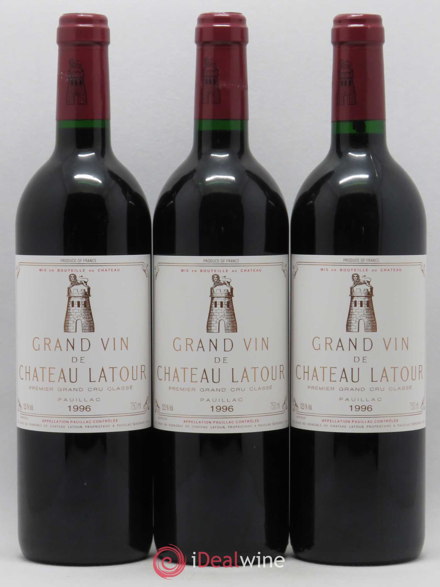 Château Latour 1er Grand Cru Classé 1996 - Lot de 3 bouteilles - 0
