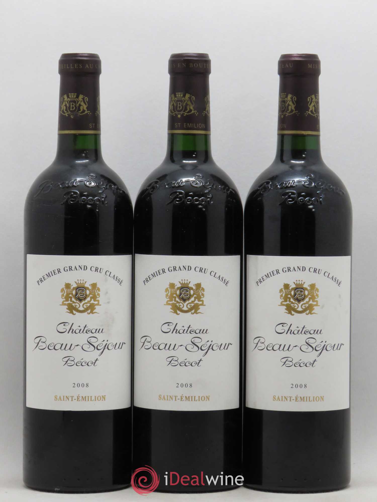 Château Beau-Séjour Bécot 1er Grand Cru Classé B 2008 - Lot de 3 bouteilles - 0