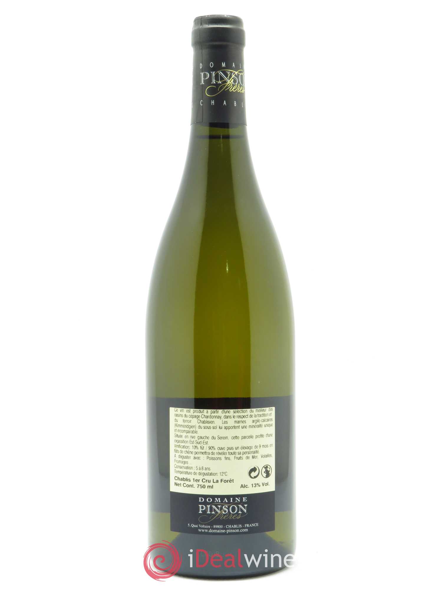 Chablis 1er Cru La Forêt Pinson Frères (Domaine) 2018 - Lot de 1 bouteille - 1
