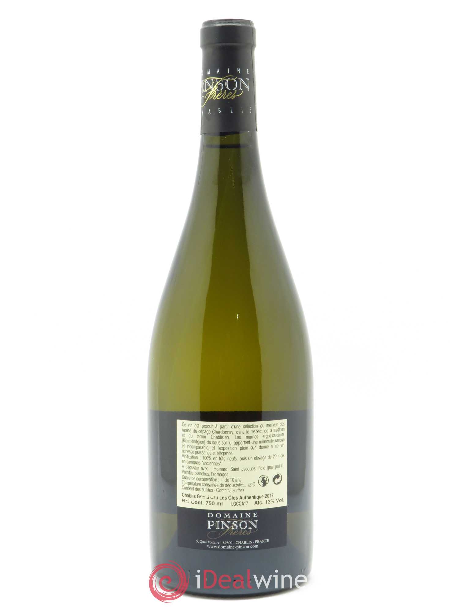 Chablis Grand Cru Les Clos Cuvée Authentique Pinson Frères (Domaine) 2017 - Posten von 1 Flasche - 1