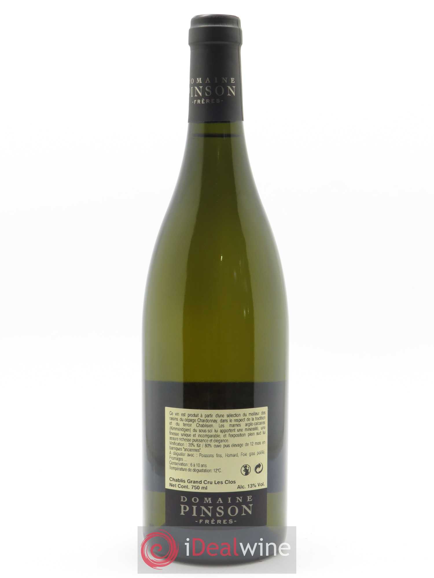 Chablis Grand Cru Les Clos Pinson Frères (Domaine) 2018 - Lot de 1 bouteille - 1