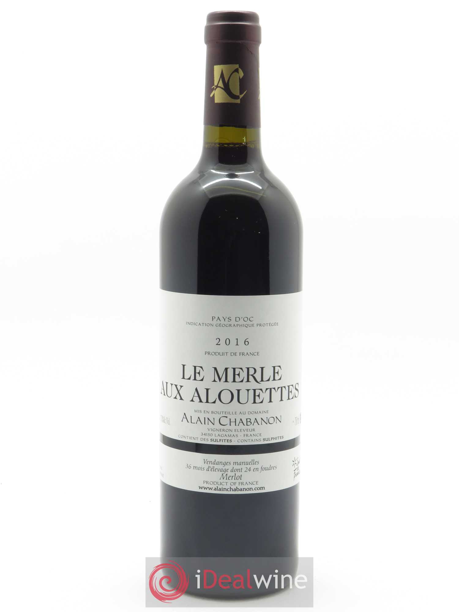 Pays d'Oc Alain Chabanon (Domaine) Le Merle aux Alouettes 2016 - Lot de 1 bouteille - 0