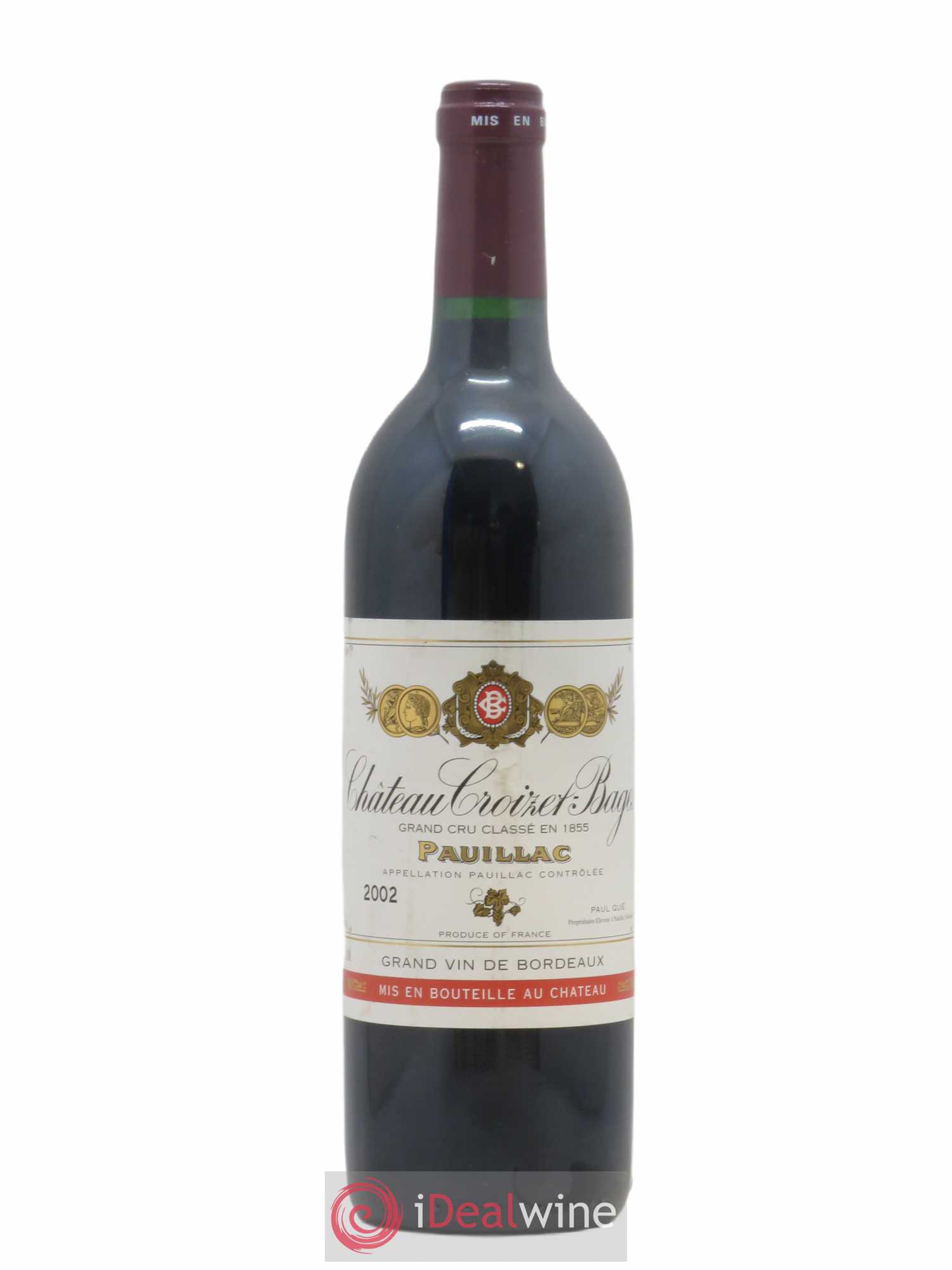 Château Croizet Bages 5ème Grand Cru Classé 2002 - Lot de 1 bouteille - 0