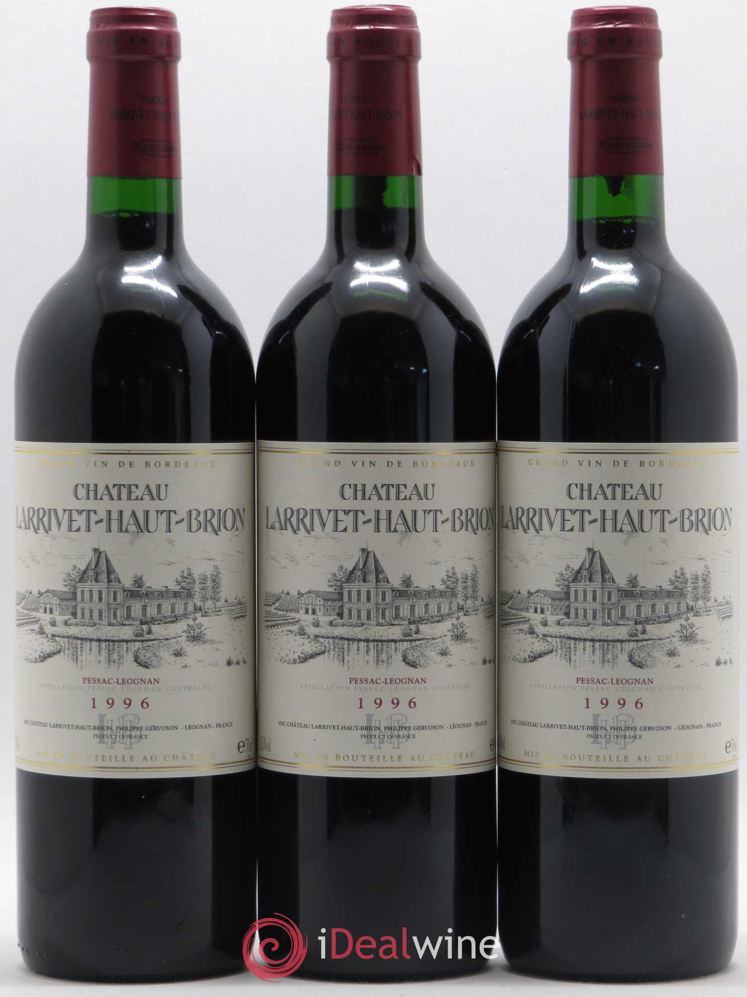 Château Larrivet Haut-Brion 1996 - Lot de 3 bouteilles - 0