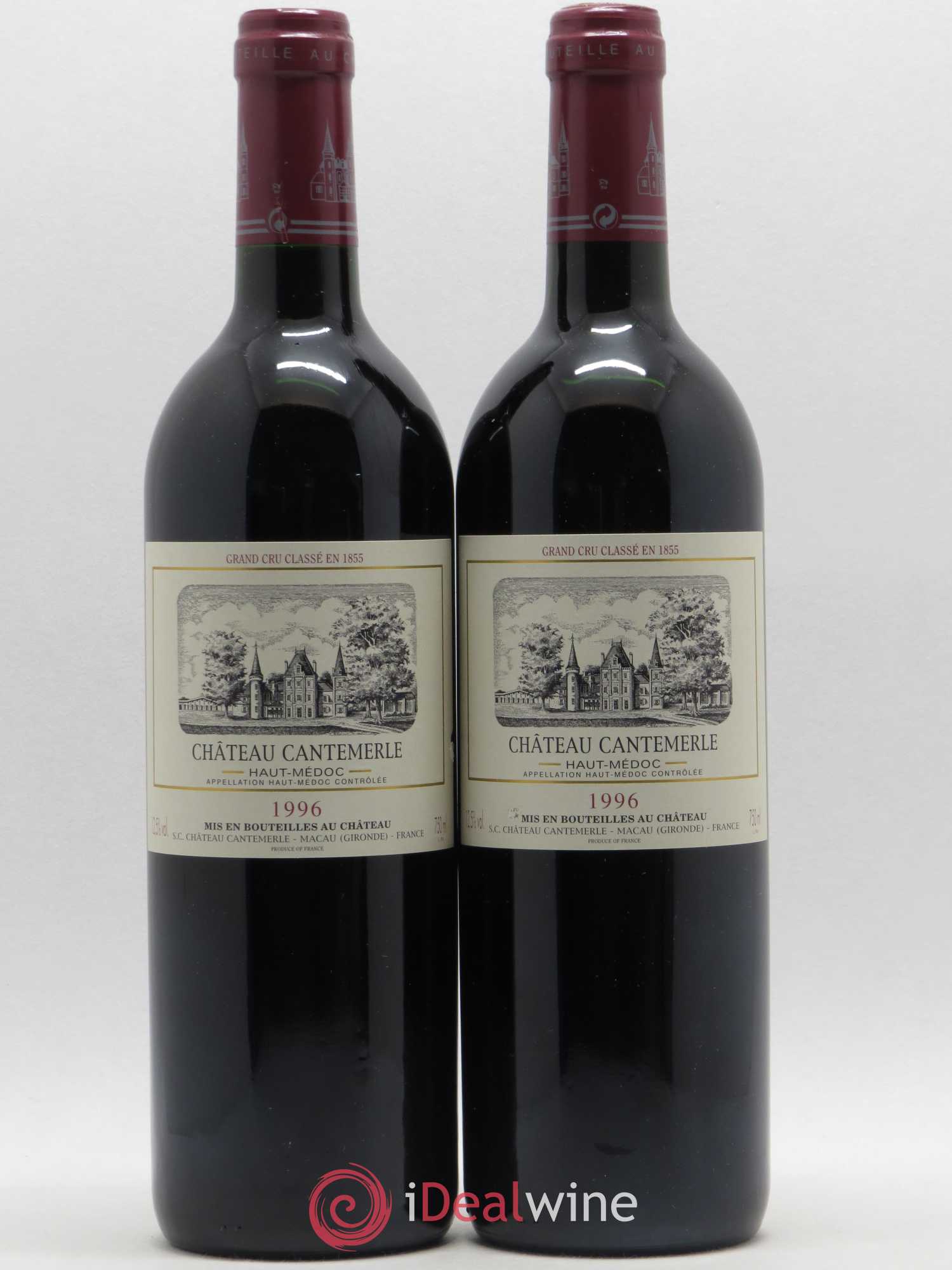 Château Cantemerle 5ème Grand Cru Classé 1996 - Lot de 2 bouteilles - 0