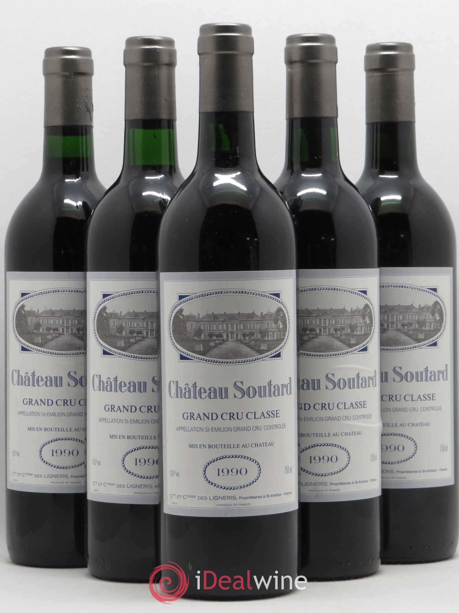 Château Soutard Grand Cru Classé 1990 - Lot de 5 bouteilles - 0