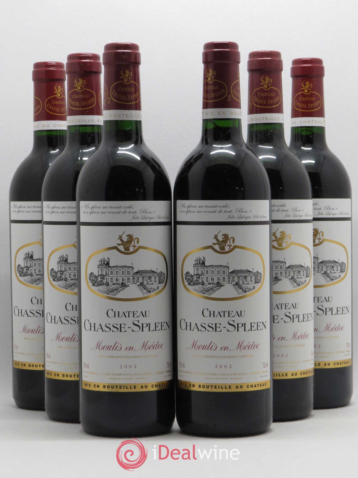 Château Chasse Spleen 2002 - Lot de 6 bouteilles - 0