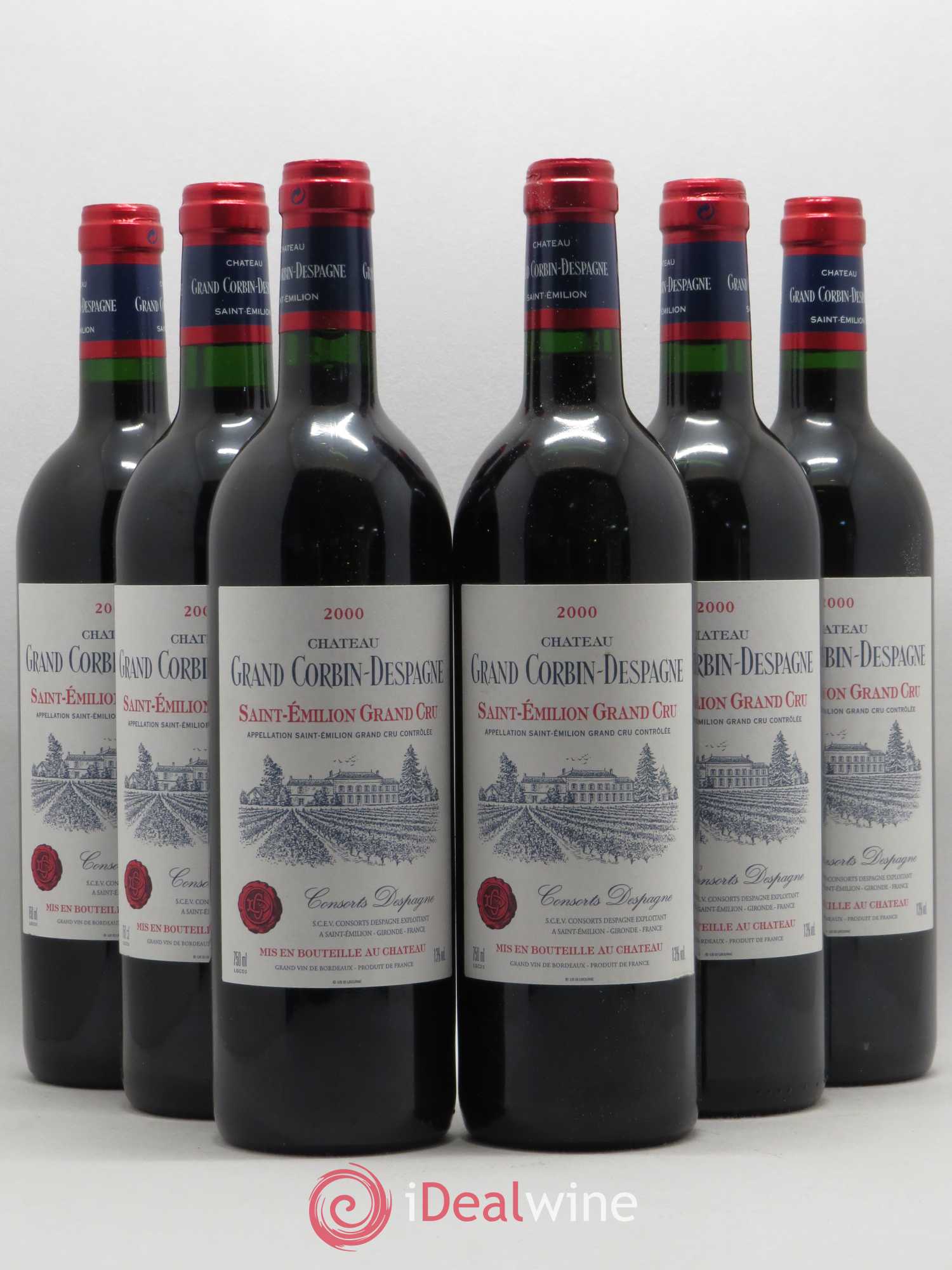 Château Grand Corbin Despagne Grand Cru Classé 2000 - Lot de 6 bouteilles - 0