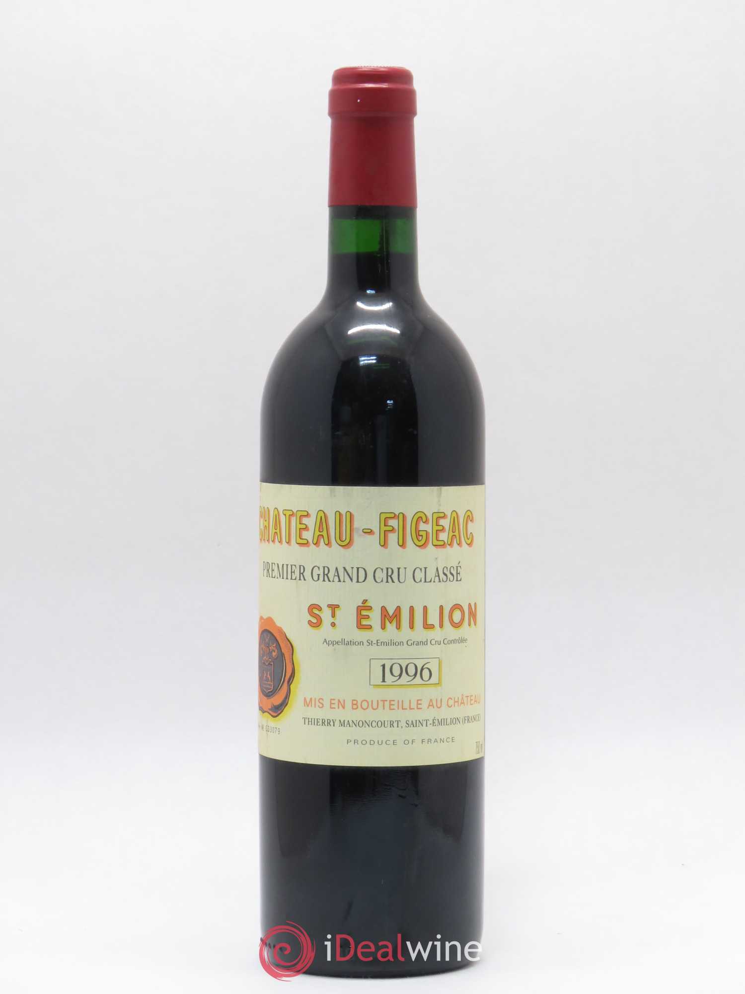 Château Figeac 1er Grand Cru Classé A 1996 - Lot de 1 bouteille - 0