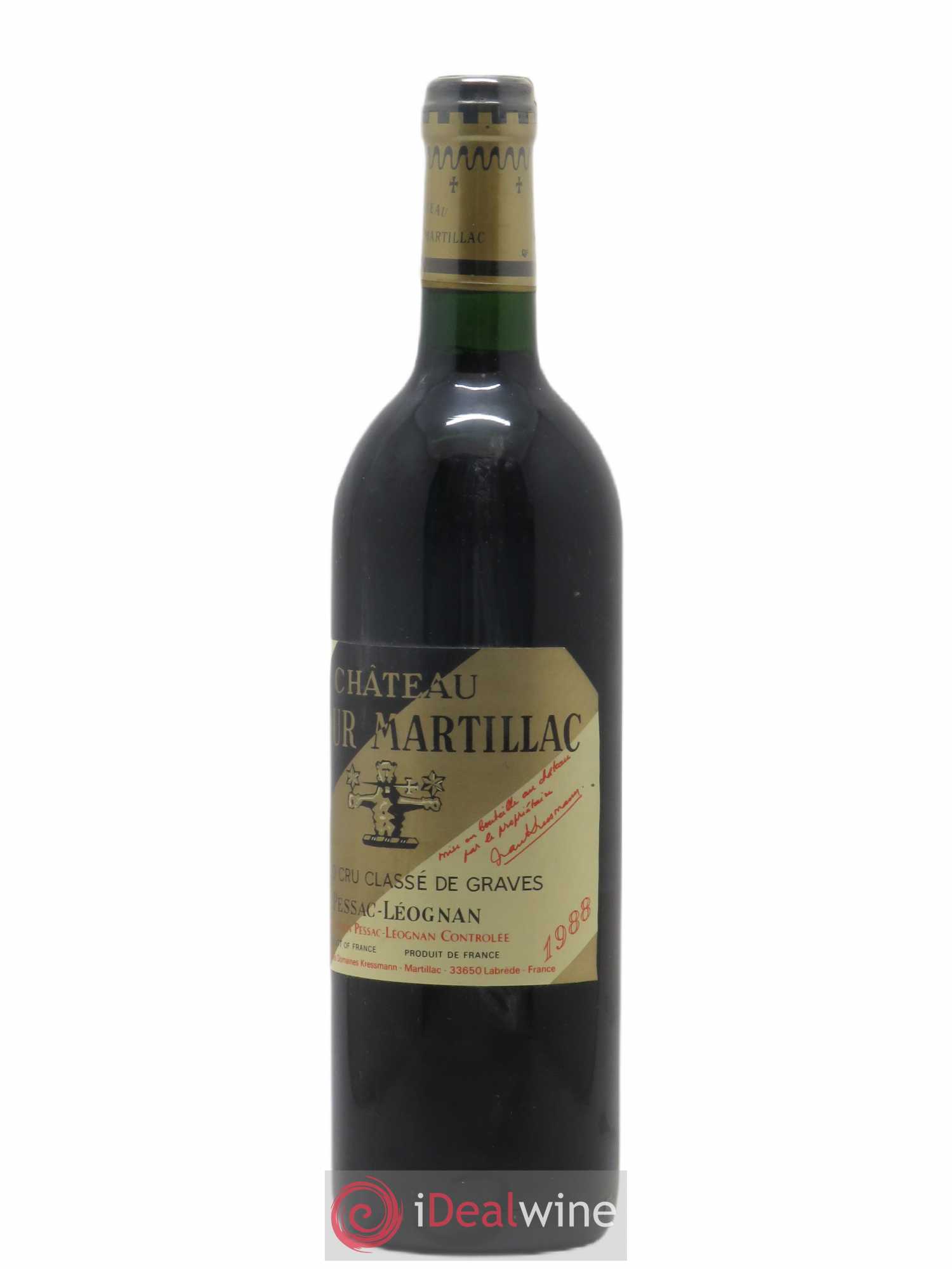 Château Latour-Martillac Cru Classé de Graves 1988 - Lot de 1 bouteille - 1