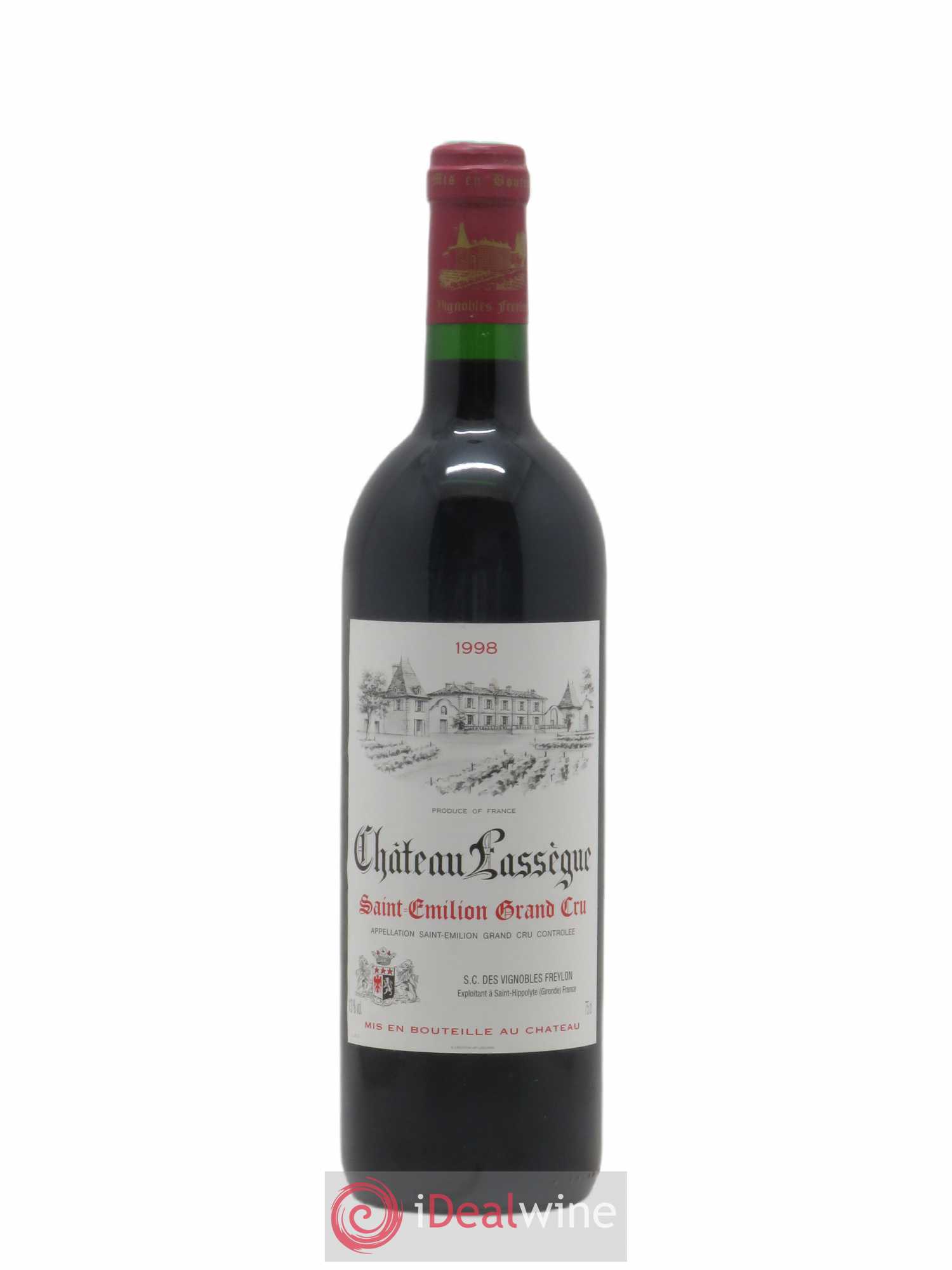 Saint-Émilion Grand Cru Château Lassègue 1998 - Lot de 1 bouteille - 0