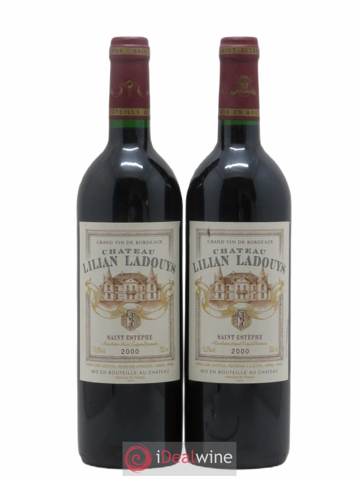 Château Lilian Ladouys Cru Bourgeois 2000 - Lot de 2 bouteilles - 0