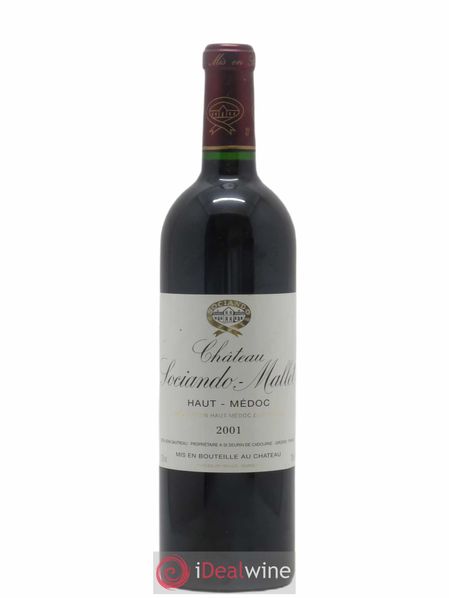 Château Sociando Mallet 2001 - Lot de 1 bouteille - 0