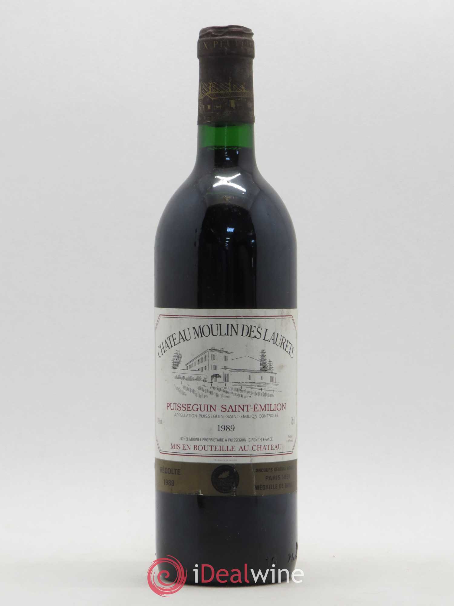 Puisseguin Saint-Émilion Château Moulin Des Laurets 1989 - Posten von 1 Flasche - 0