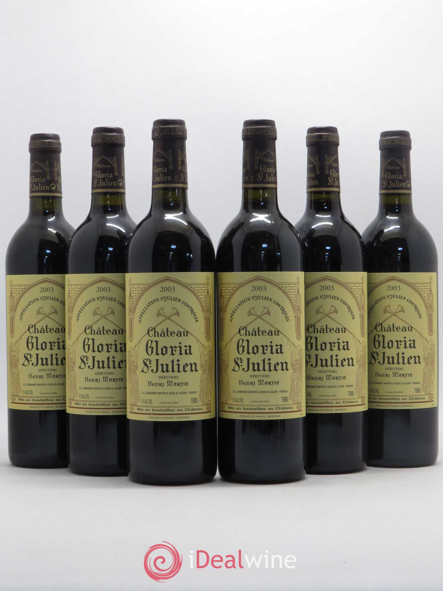 Château Gloria 2003 - Lot de 6 bouteilles - 0
